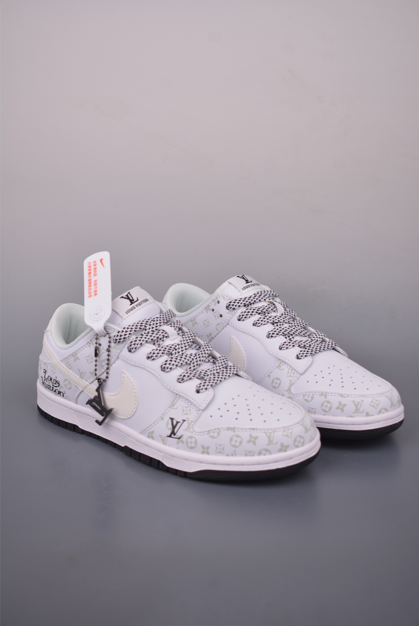 Nike SB Dunk Low Louis Vuitton White Leather Fashion Sneakers For Men