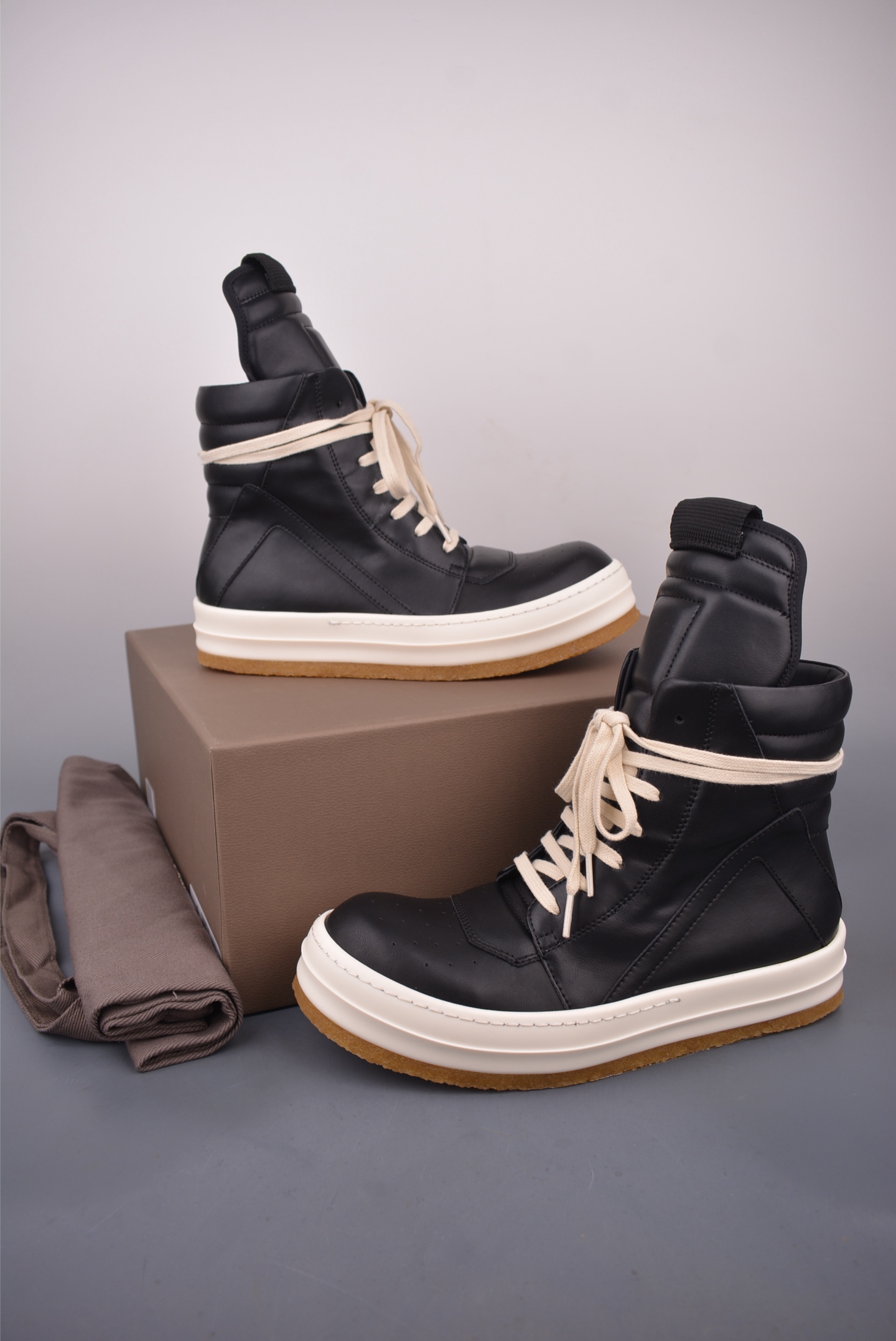 Rick Owens DRKSHDW High-Top Sneakers Black Milk Rubber Sole, Size 36-46 6 i1758584308432 9949 0 4