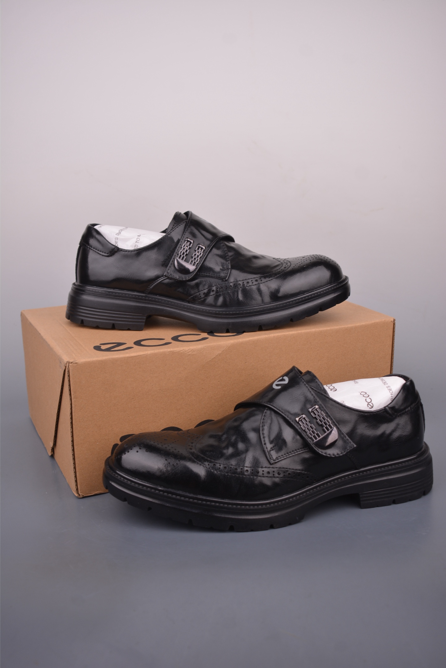 ECCO Men's Black Leather Monk Strap Dress Shoes Comfortable and Lightweight 5 i1758670643133 9986 0 4