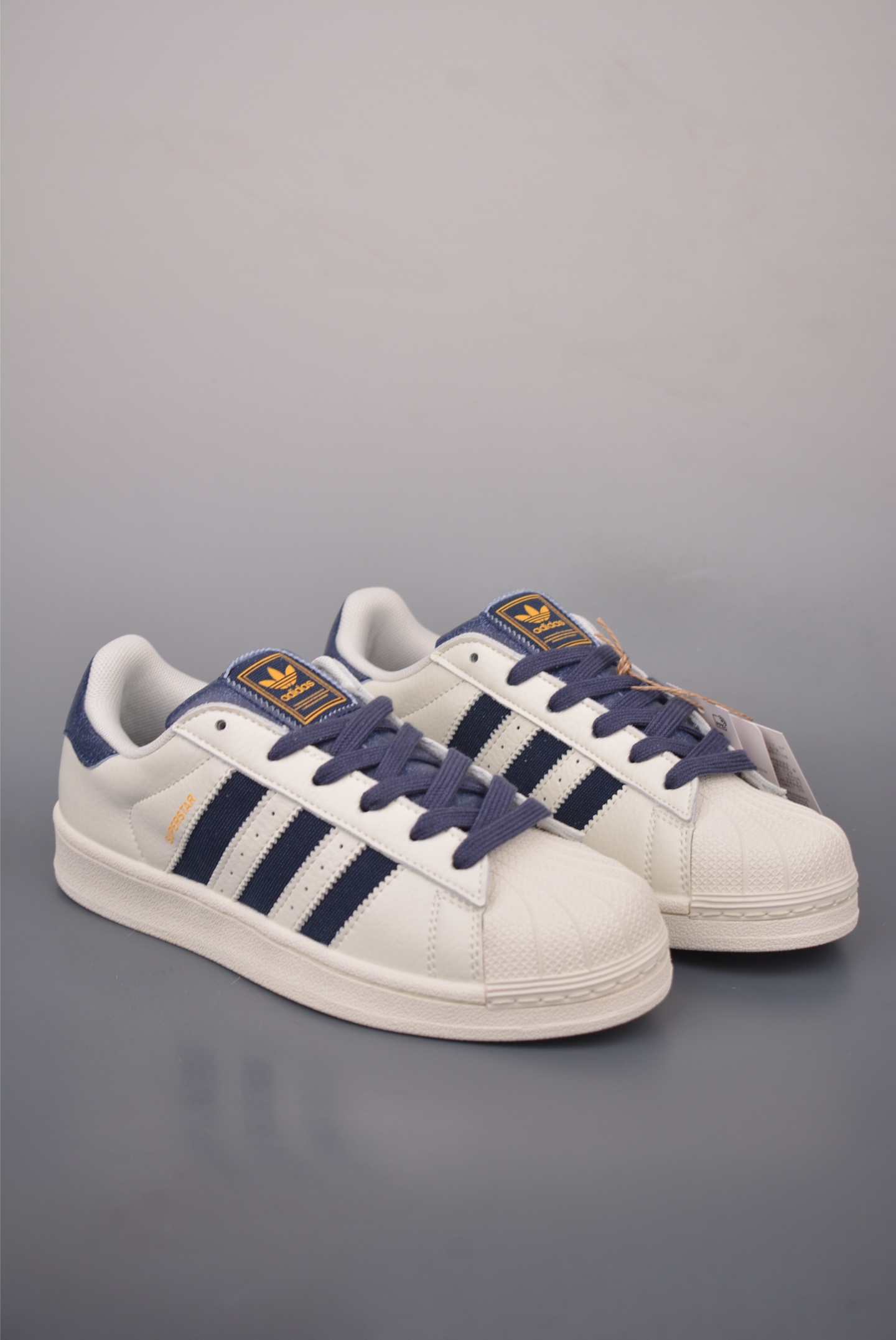 Adidas Originals Superstar White Blue Leather Sneakers - Classic Shell Toe Style 2 i1758753087520 7296 0 0
