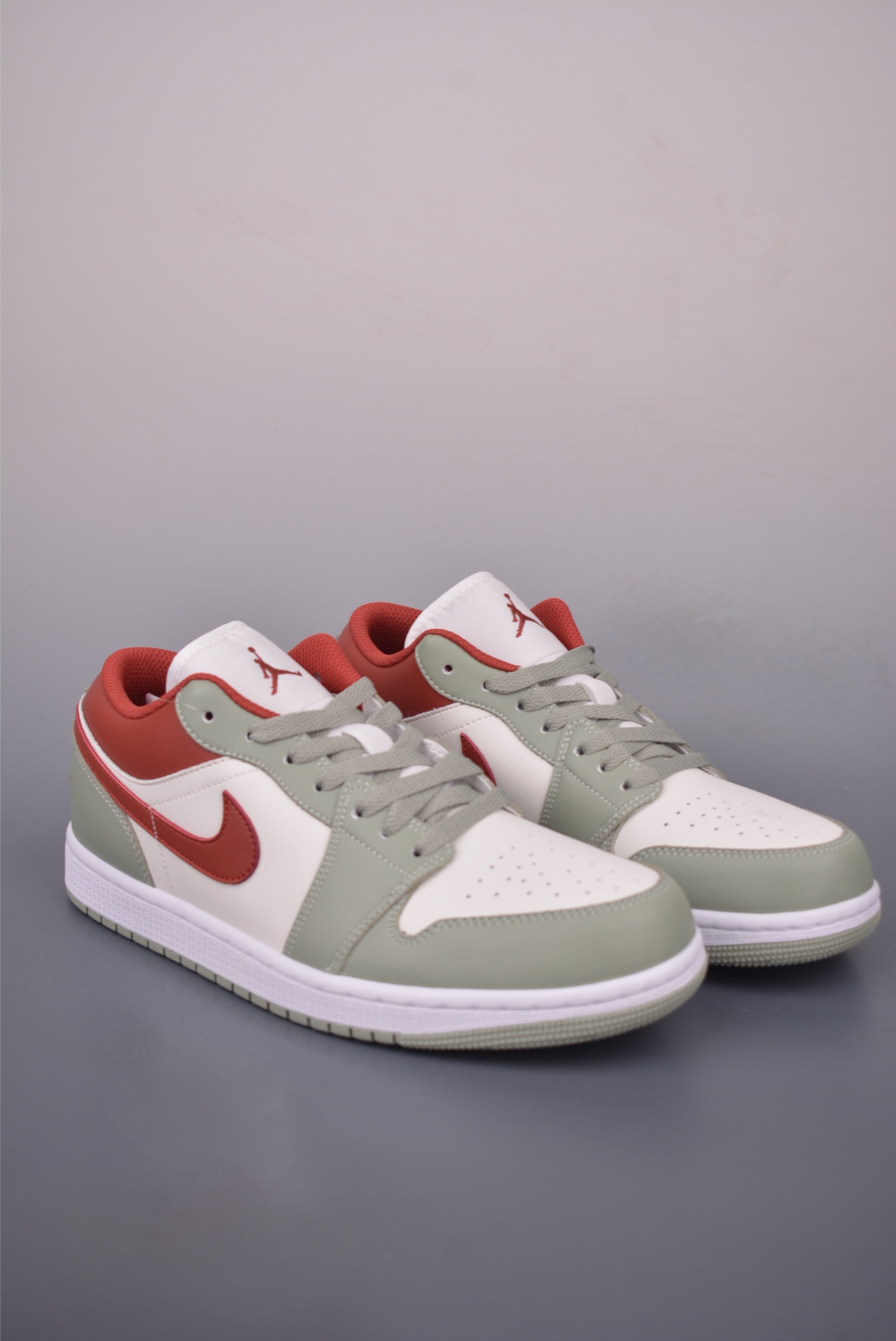 Air Jordan 1 Low White, Green, and Red Casual Sneakers - Premium Leather 2 i1758753525511 8924 0 0