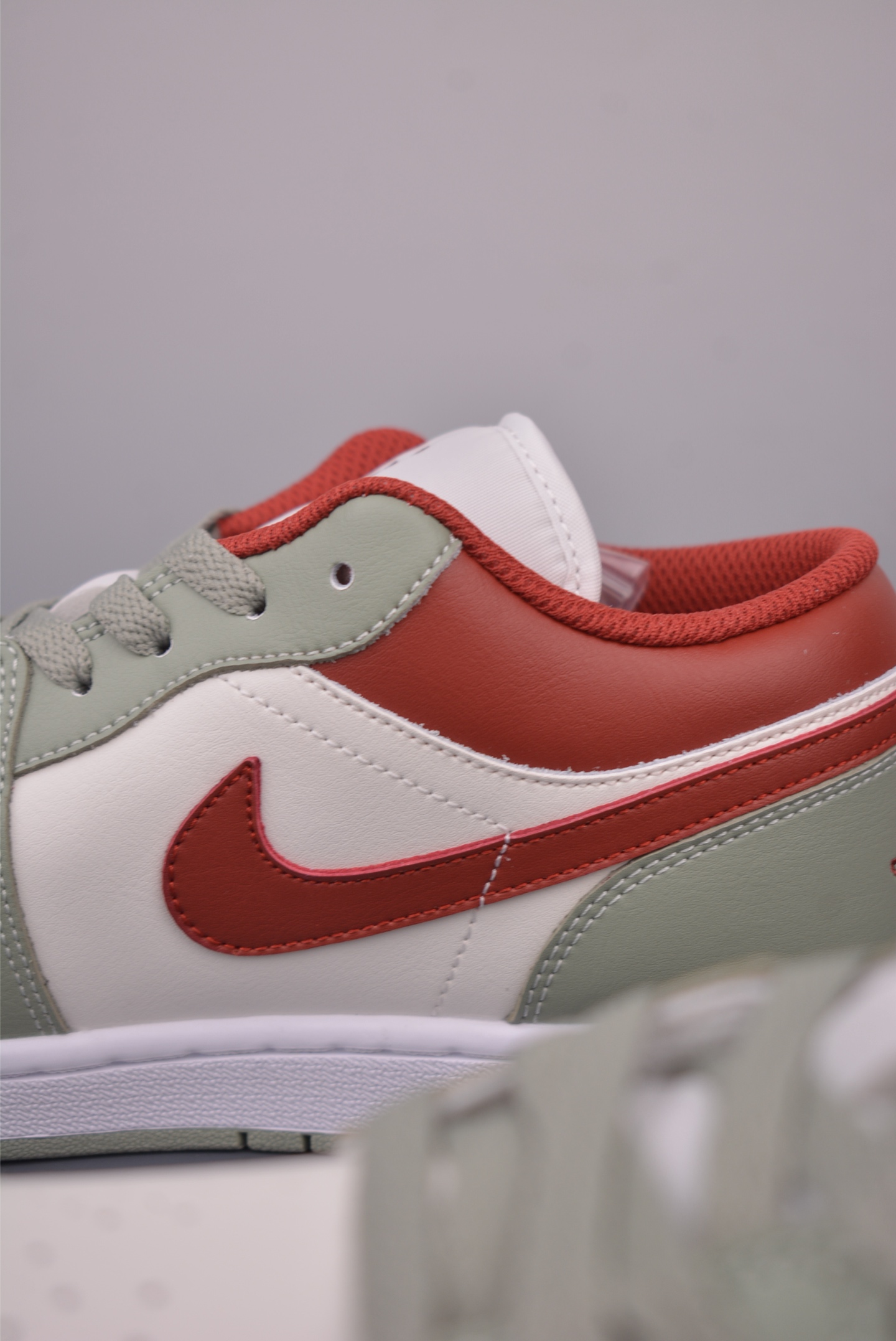 Air Jordan 1 Low White, Green, and Red Casual Sneakers - Premium Leather 9 i1758753527213 5617 0 7
