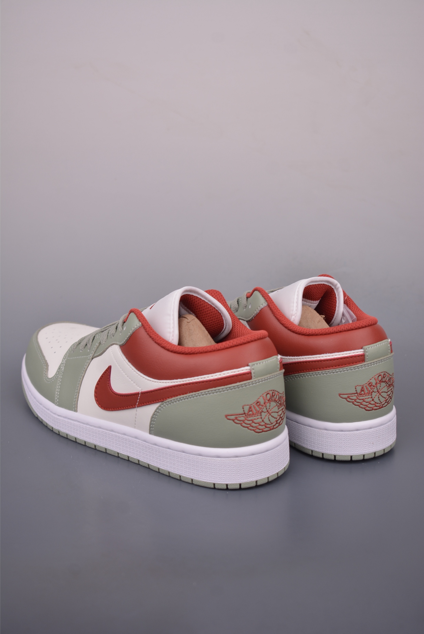Air Jordan 1 Low White, Green, and Red Casual Sneakers - Premium Leather 3 i1758753527218 3836 0 1