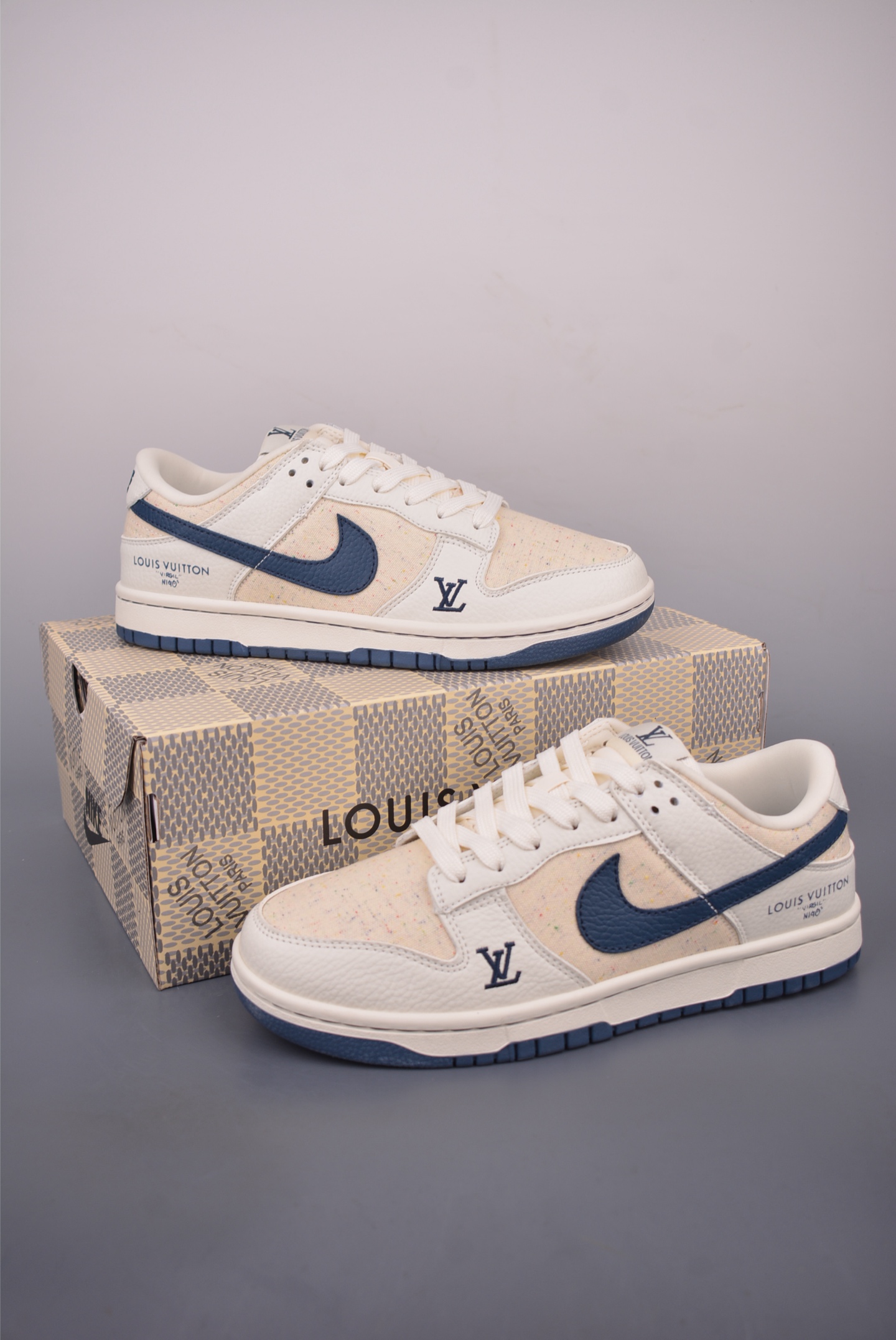 Nike SB Dunk Low Louis Vuitton Cream/Blue Men's Sneaker, Durable and Stylish 5 i1758754343418 3971 0 4
