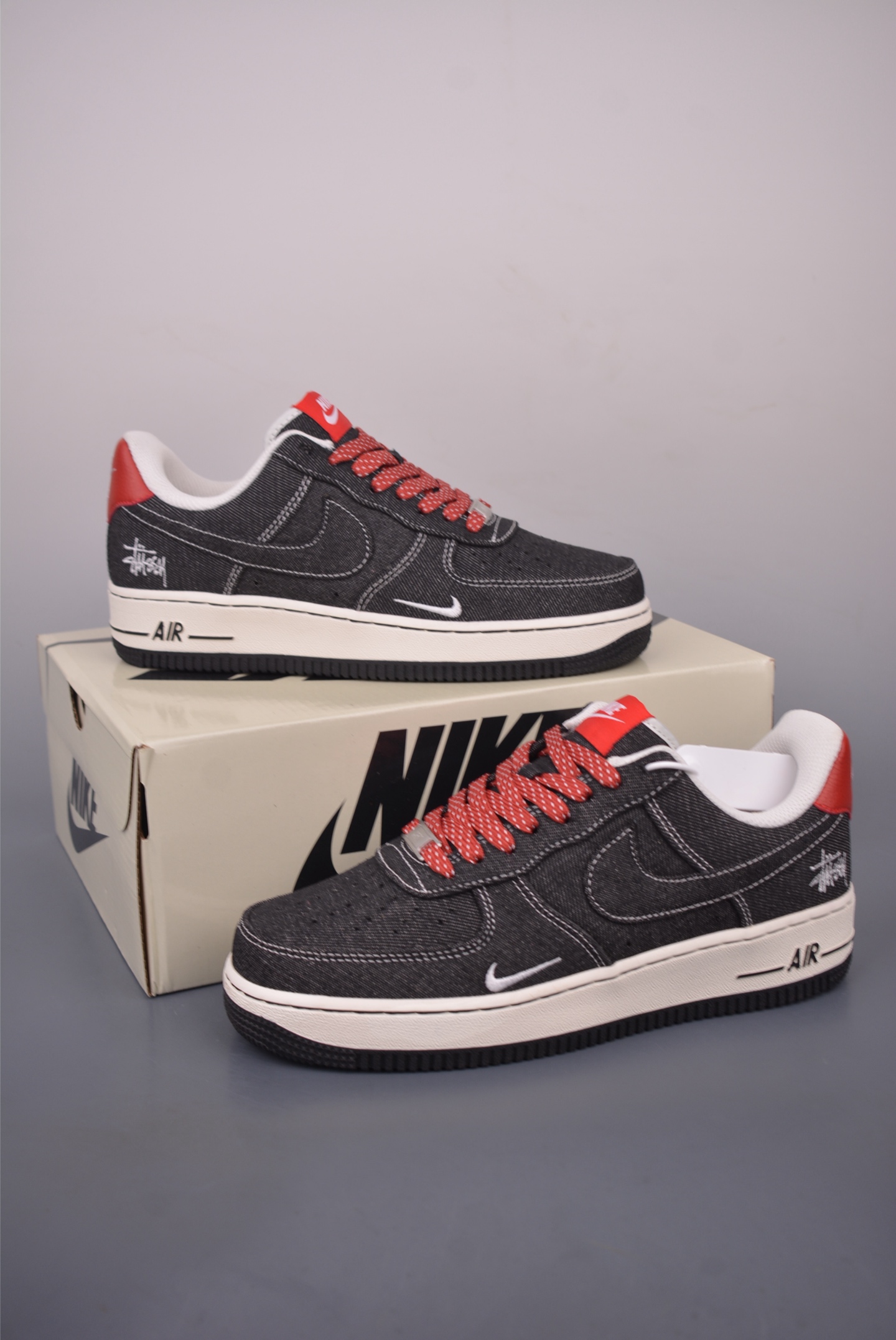 Nike Air Force 1 Low Stussy Black Fossil Sneakers Limited Edition - All Sizes 6 i1758756759160 3343 0 4