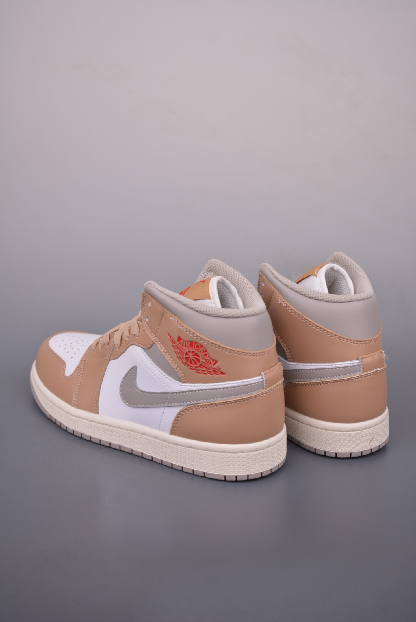 Air Jordan 1 Mid White Tan Sneakers, Premium Leather, Original Design 2 i1758842089539 3702 0 1