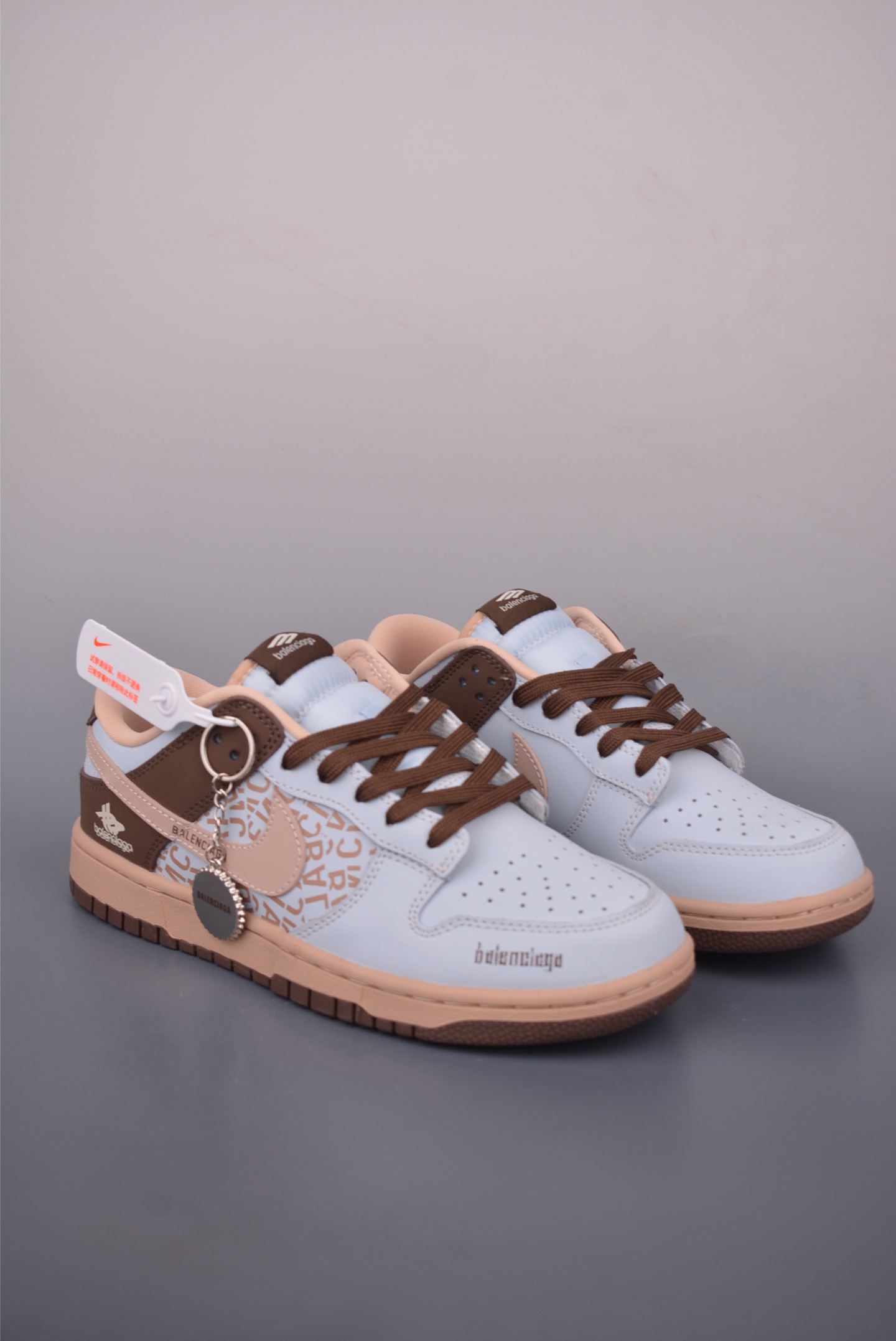 Nike SB Dunk Low Balenciaga Collaboration Premium Leather Sneakers