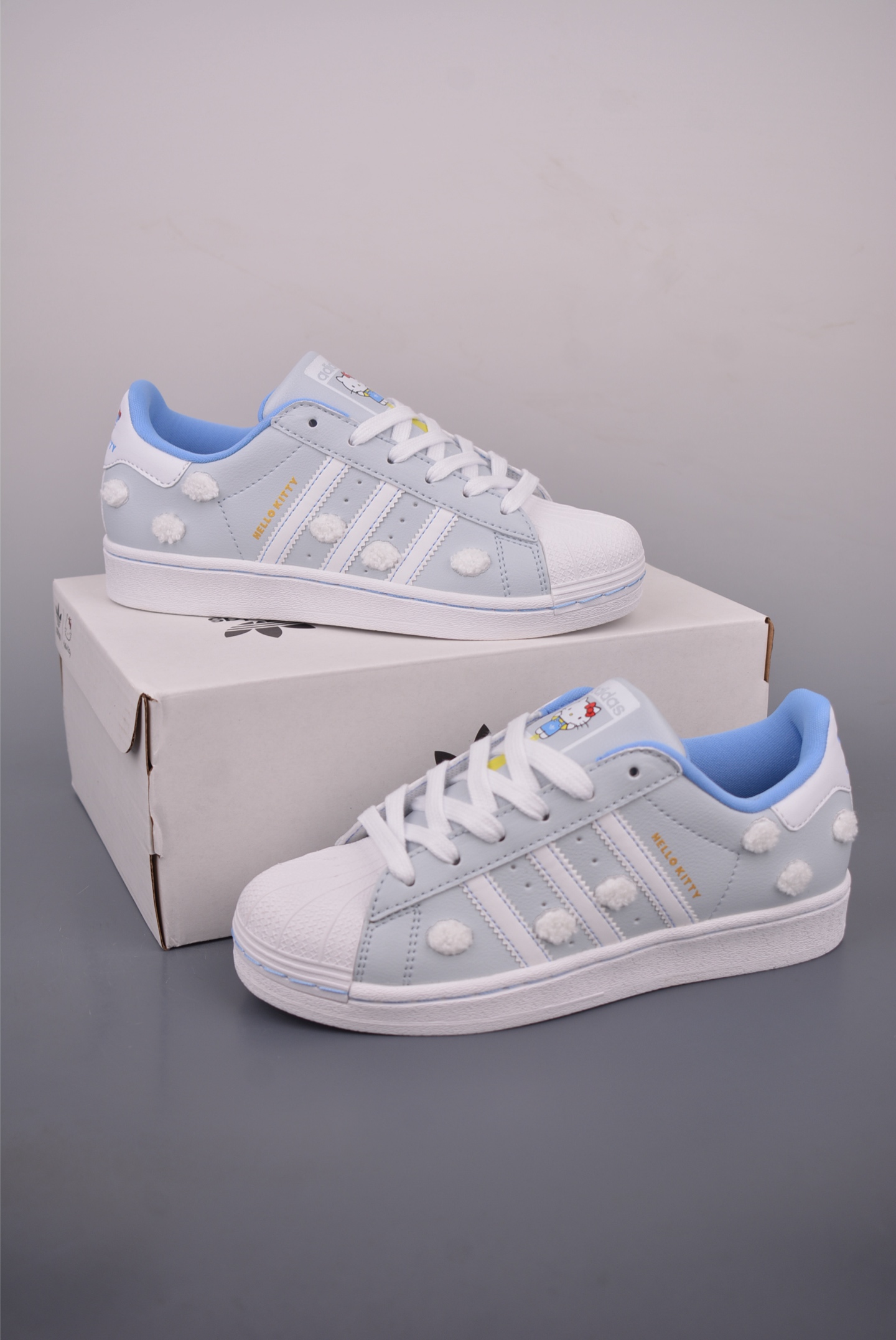 Adidas Originals Superstar Hello Kitty Edition White Blue Leather Sneakers 6 i1759020102821 915 0 4