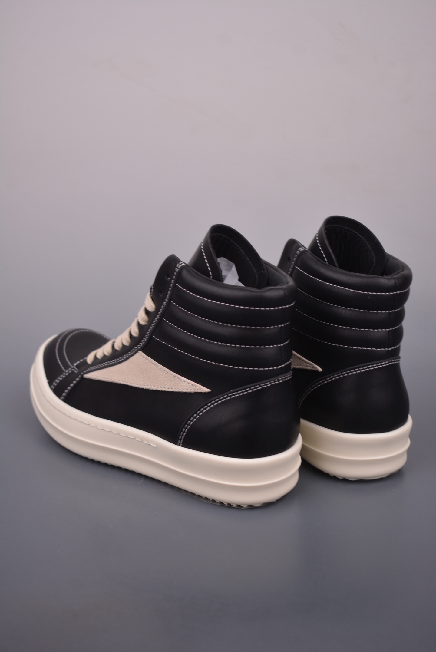Rick Owens DRKSHDW High-Top Sneakers - Black/Milk - Leather Platform Shoes 3 i1759106674951 5888 0 1