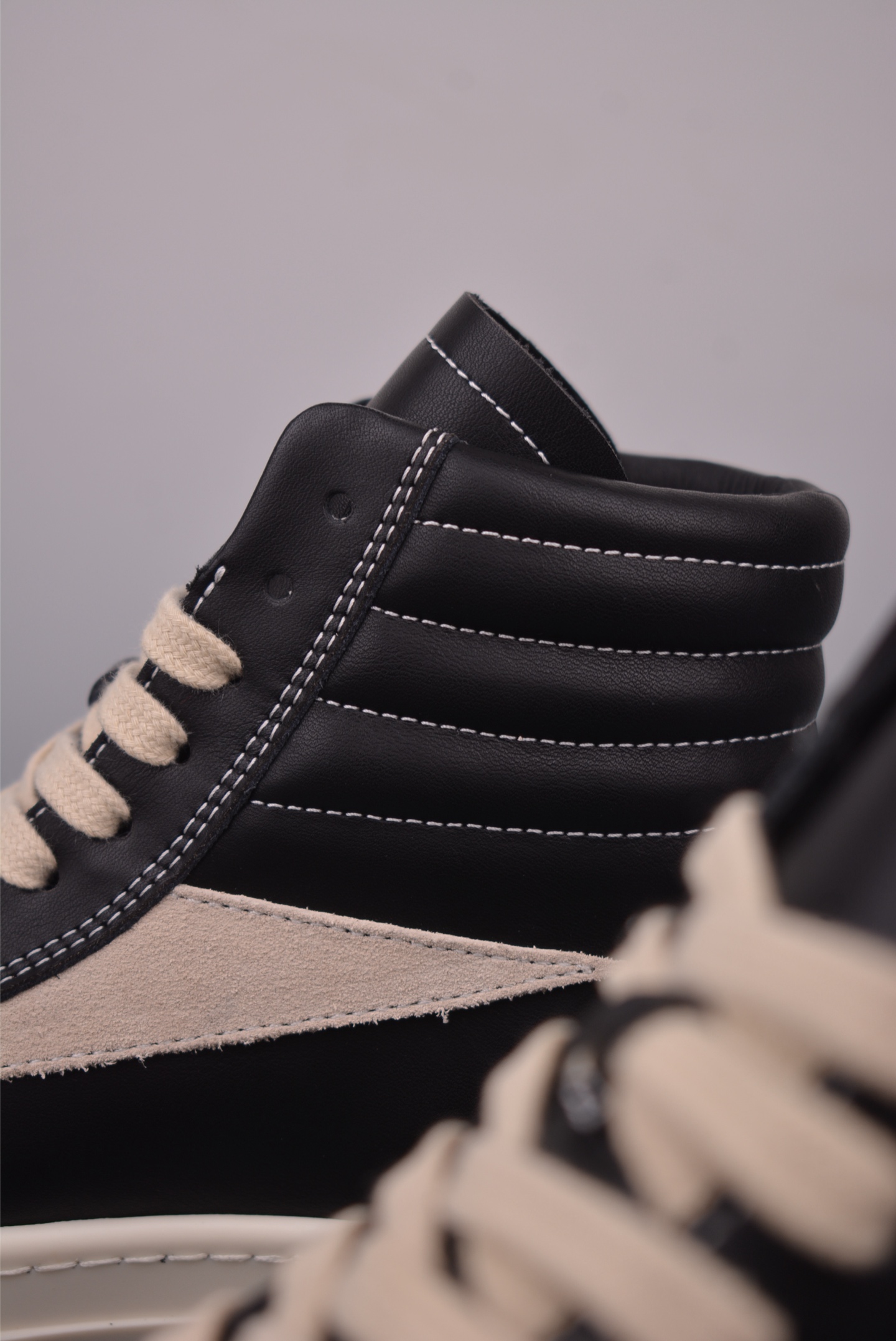 Rick Owens DRKSHDW High-Top Sneakers - Black/Milk - Leather Platform Shoes 9 i1759106676687 7055 0 7
