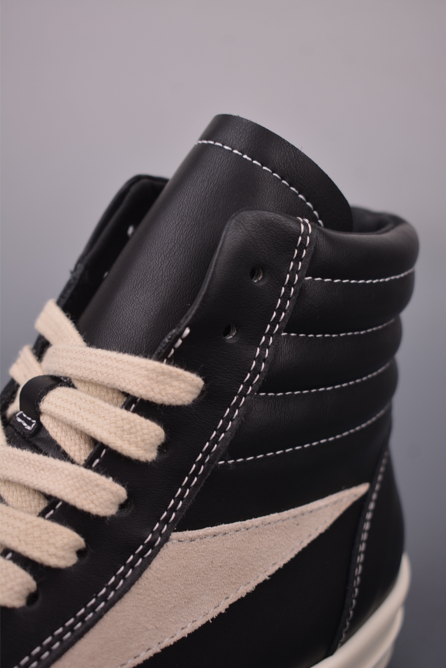 Rick Owens DRKSHDW High-Top Sneakers - Black/Milk - Leather Platform Shoes 8 i1759106676711 116 0 6