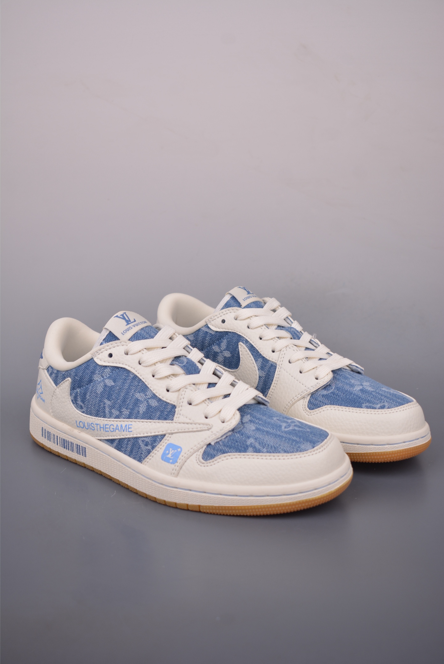 Louis Vuitton Air Jordan 1 Low: Stylish Denim Sneakers for Ultimate Comfort