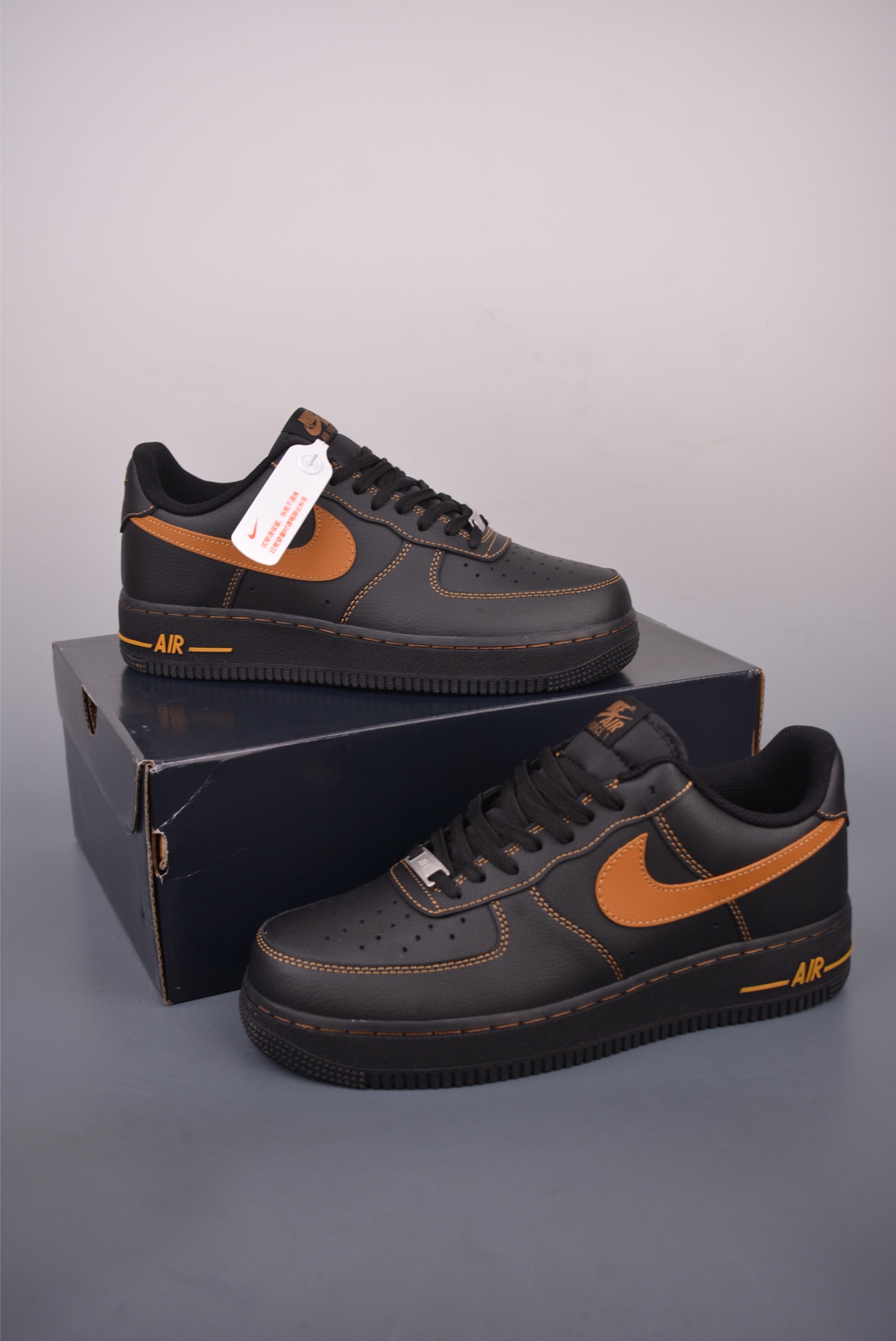 Nike Air Force 1 Low Black/Gold Stitching Men's Sneaker - Classic Style 6 i1759270392076 8640 0 0