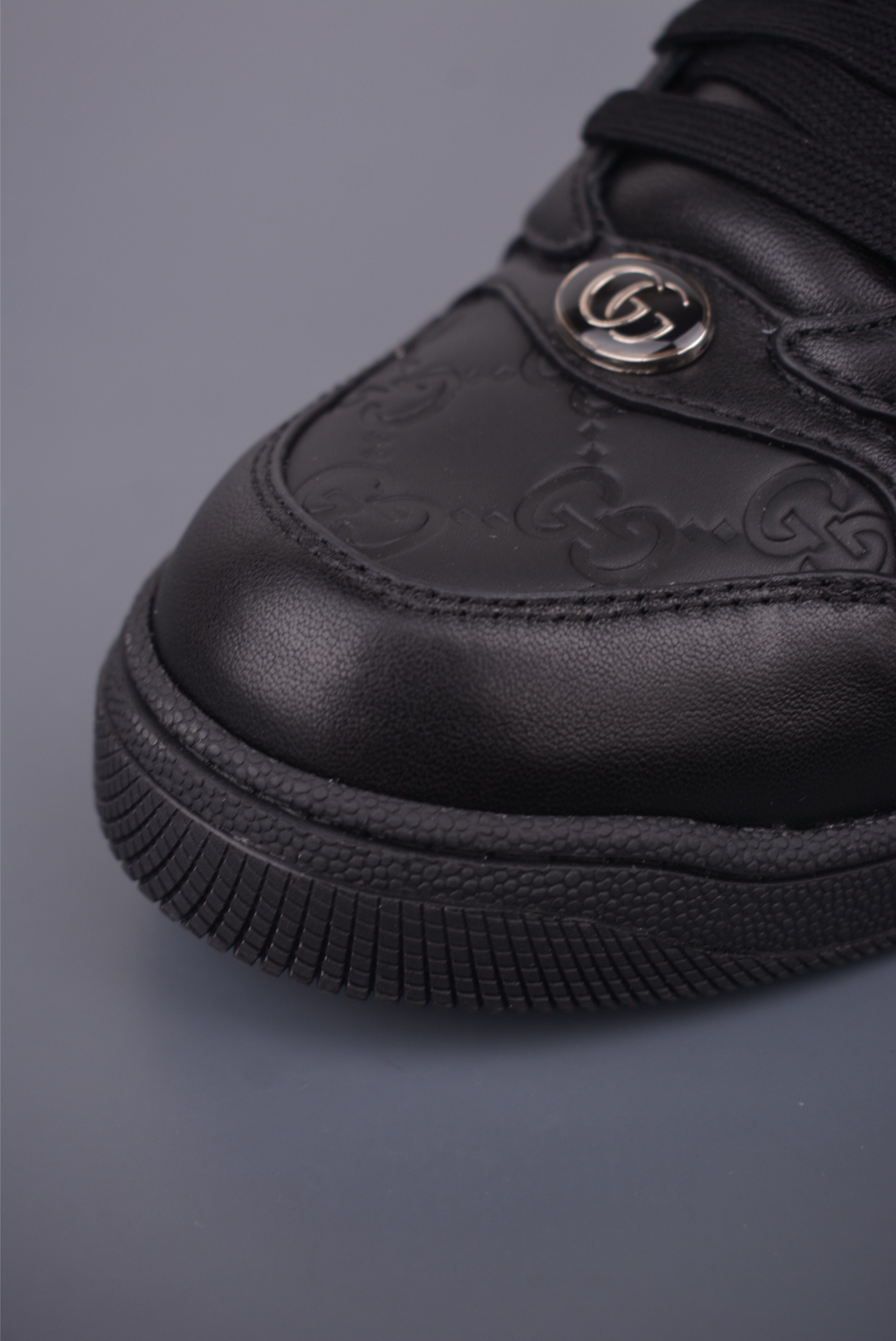 Gucci Screener Leather Sneaker Black with Enamel Buckle, Distressed Finish 7 i1759277590223 1051 0 5