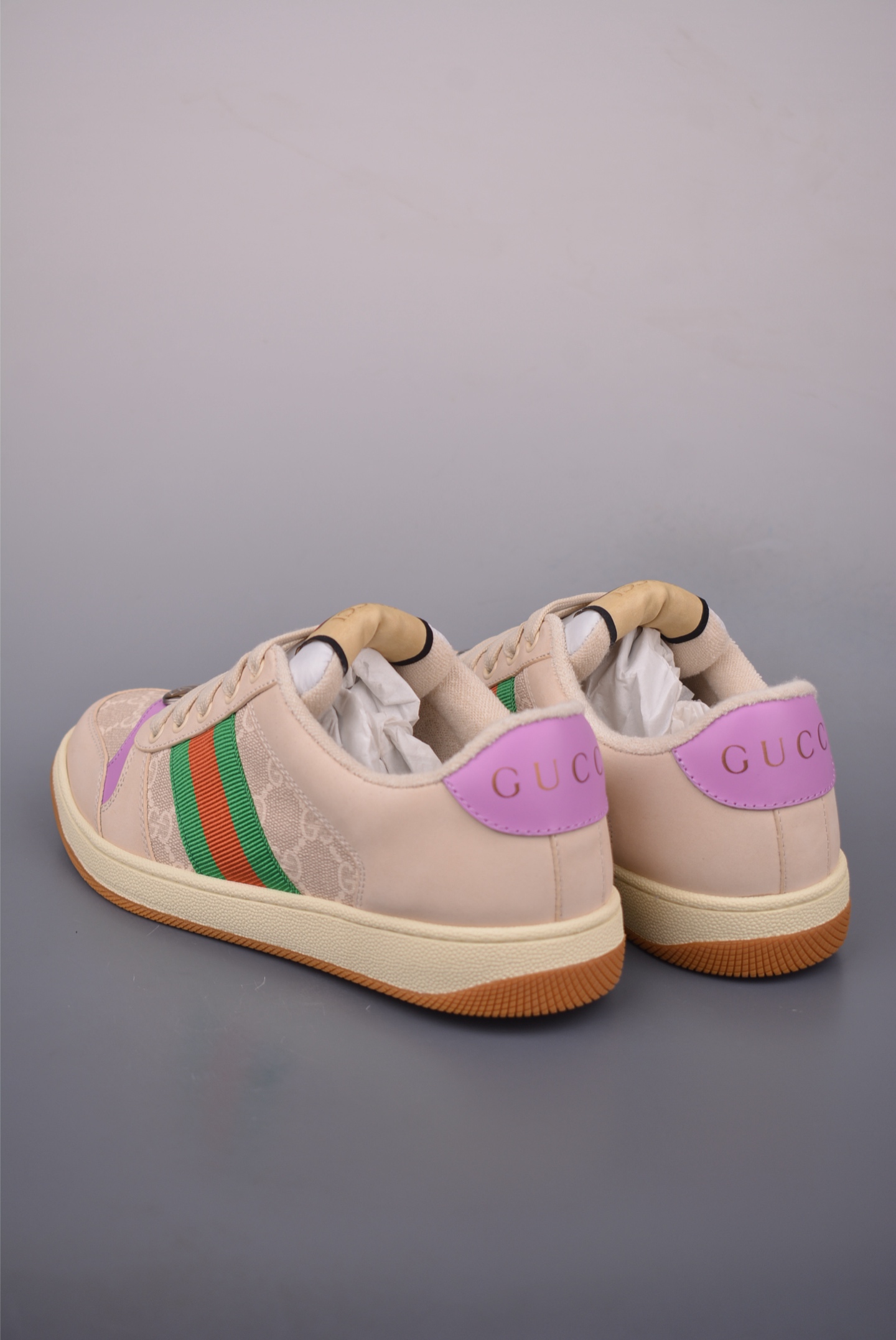 Gucci Screener Sneaker Beige/Green Leather, Women's Fashion Sneakers Shoes 3 i1759277887387 2548 0 1