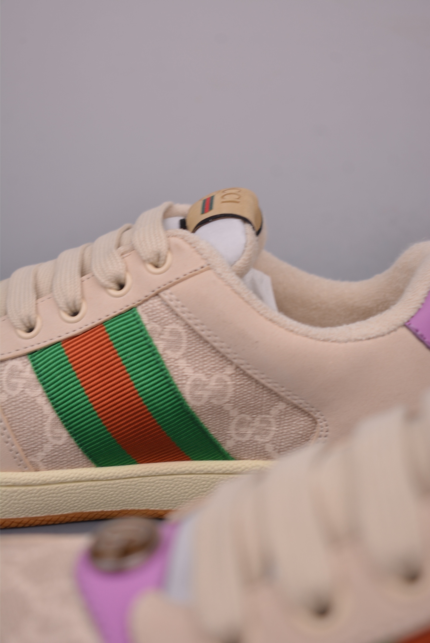 Gucci Screener Sneaker Beige/Green Leather, Women's Fashion Sneakers Shoes 9 i1759277890192 1354 0 7