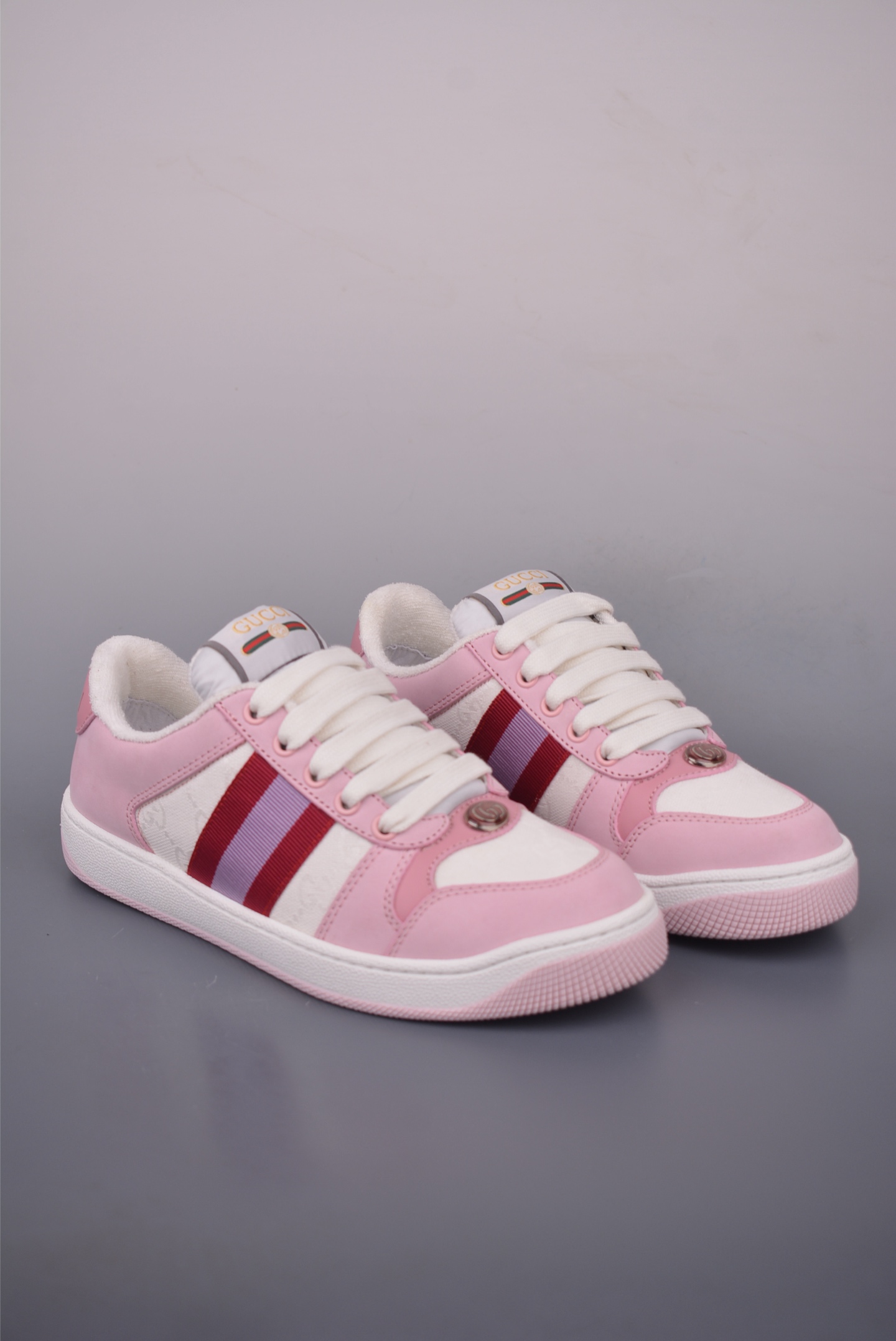 Gucci Screener Sneakers - Pink Leather, Iconic Stripes, and Vintage Charm 2 i1759278031791 2619 0 0