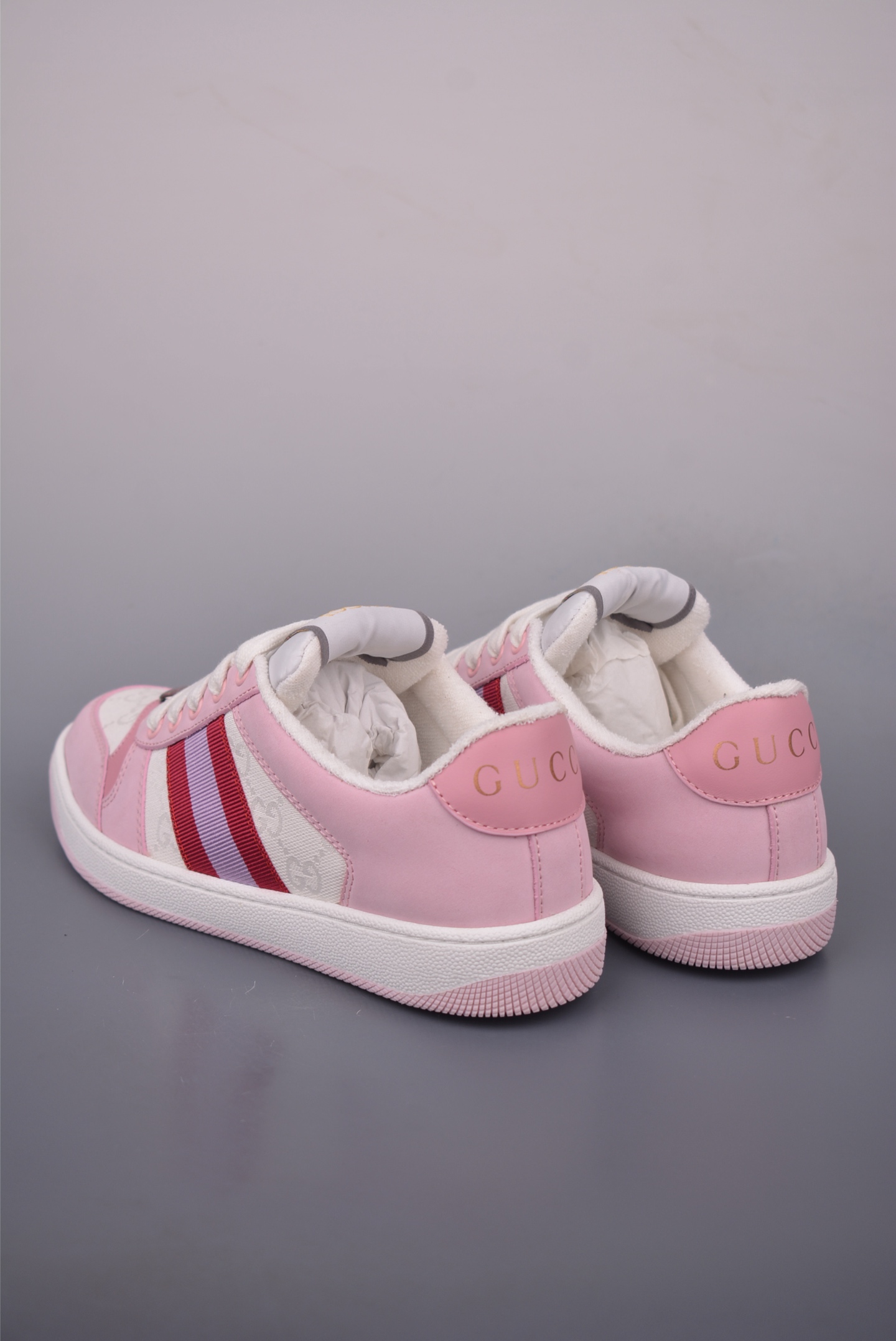 Gucci Screener Sneakers - Pink Leather, Iconic Stripes, and Vintage Charm 3 i1759278031805 4918 0 1