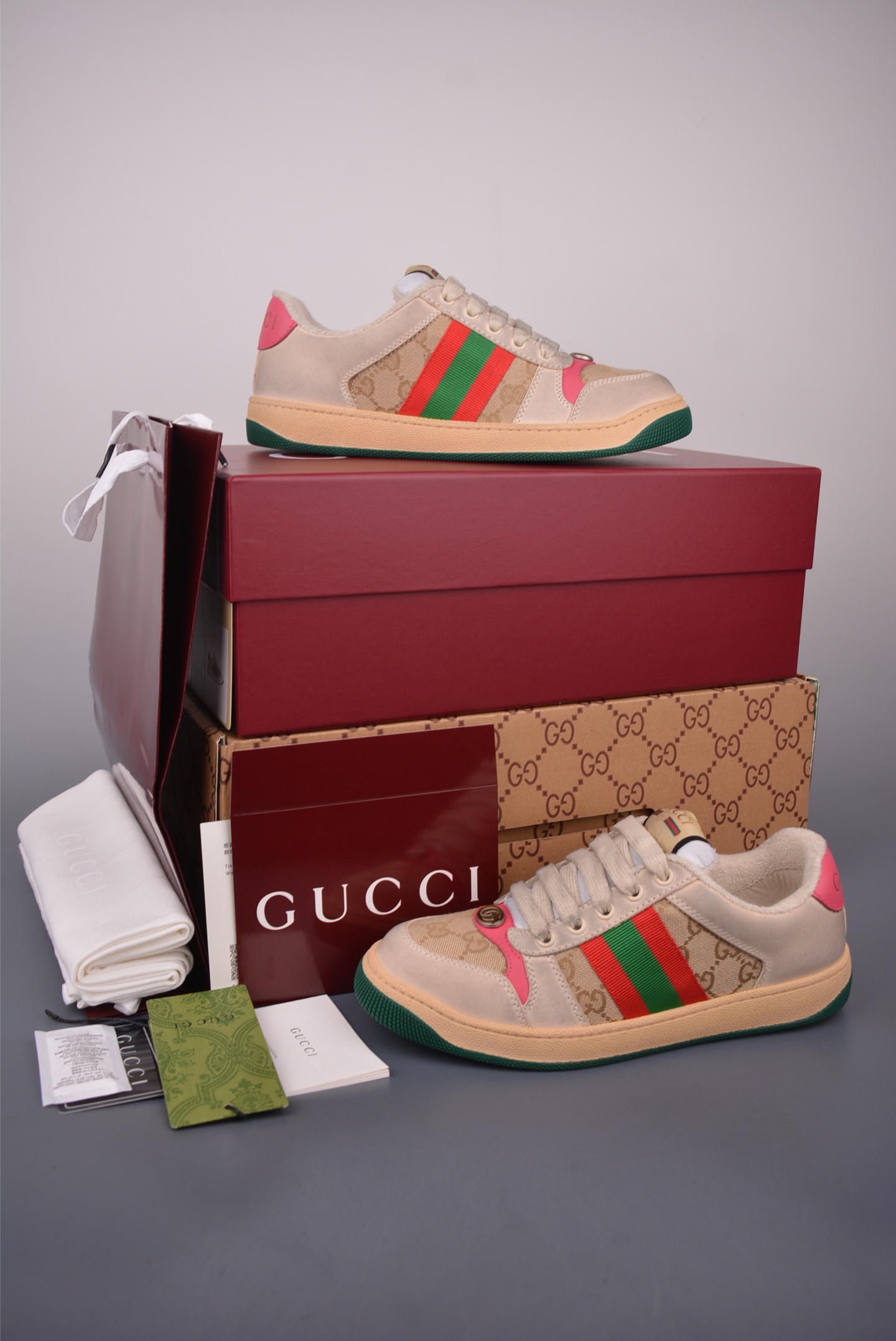 Gucci Screener Leather Sneaker Dirty Effect Fashion Sneakers Designer Shoes 6 i1759278222167 3950 0 4
