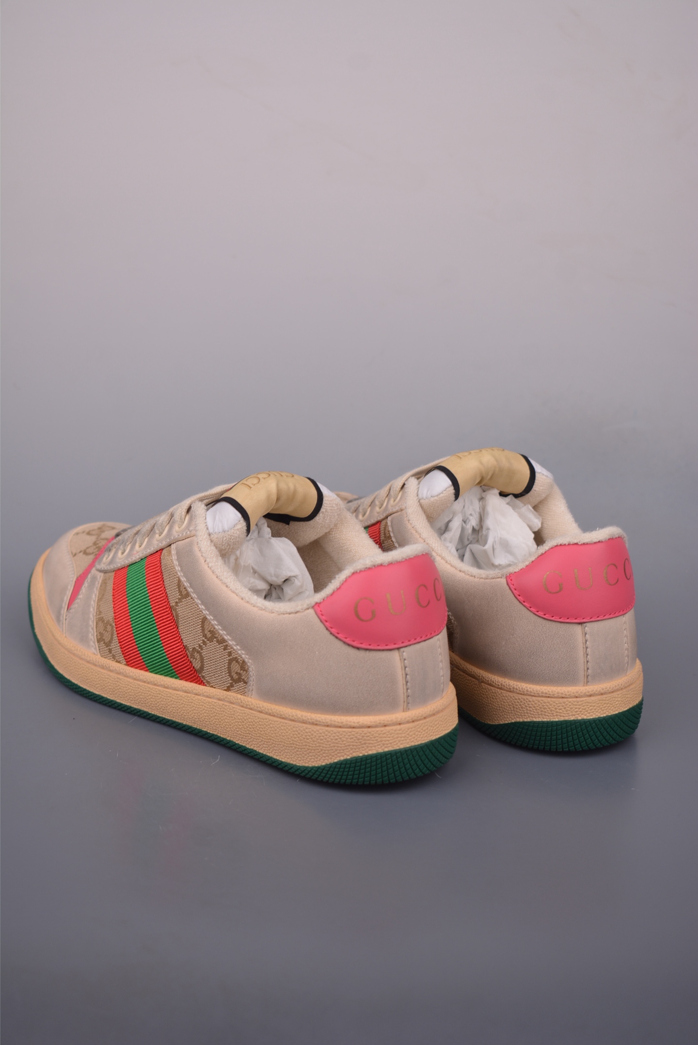 Gucci Screener Leather Sneaker Dirty Effect Fashion Sneakers Designer Shoes 3 i1759278222173 4027 0 1