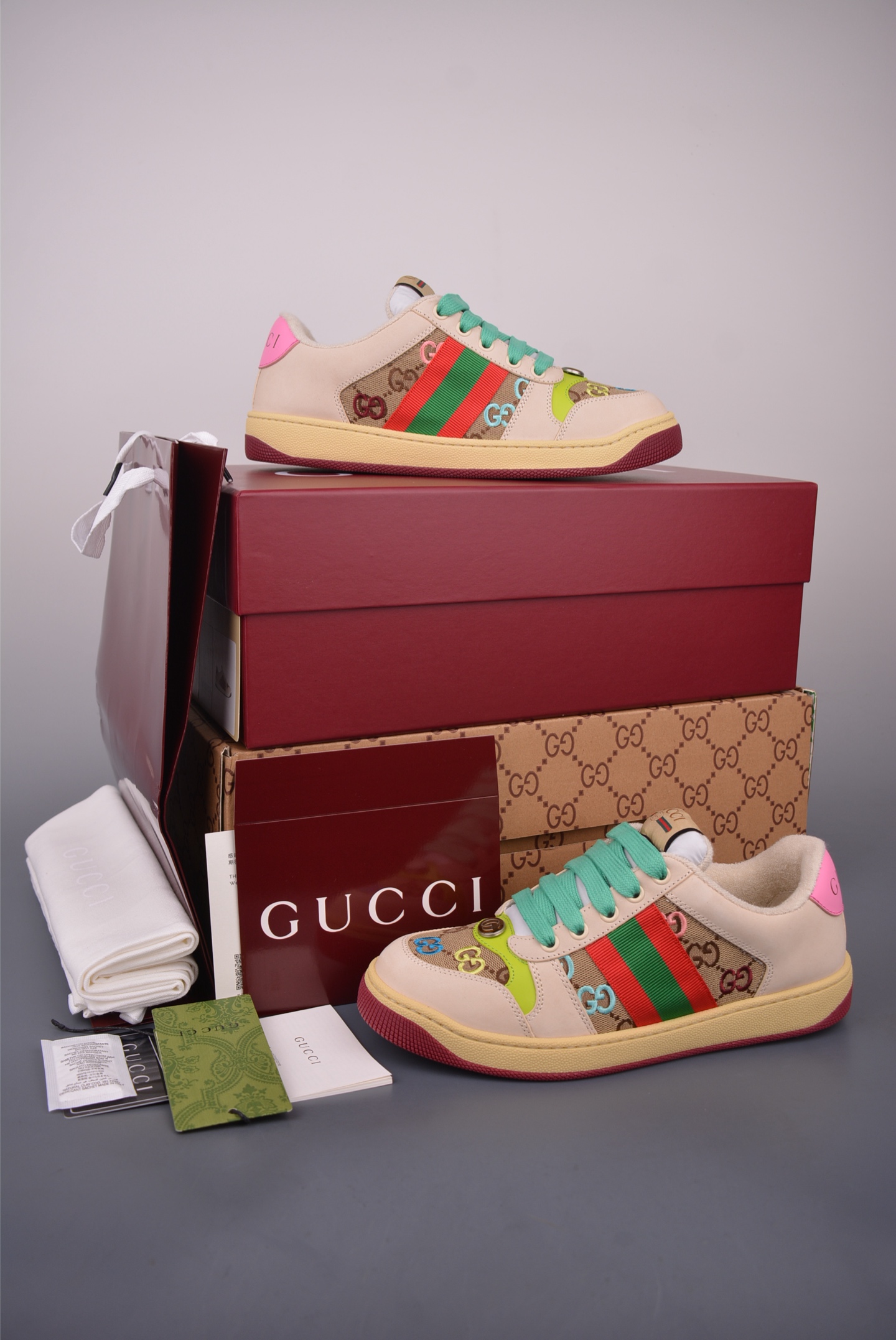 Gucci Screener Leather Sneakers - Distressed Design & Iconic Gucci Detailing 5 i1759282056999 79 0 4