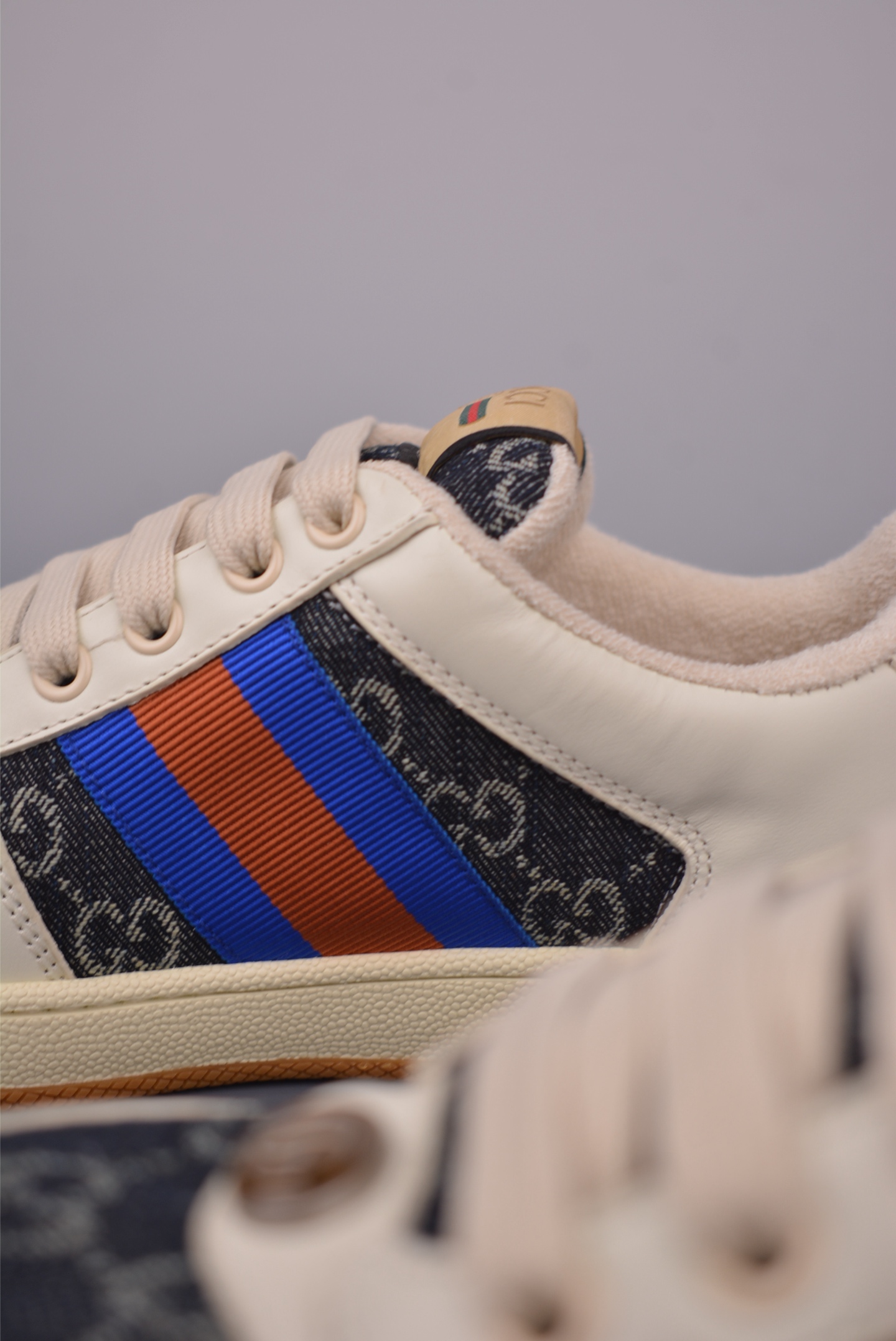 Gucci Screener Sneaker Dirty Effect Leather and Fabric GG 2936 8 i1759282172309 8563 0 7