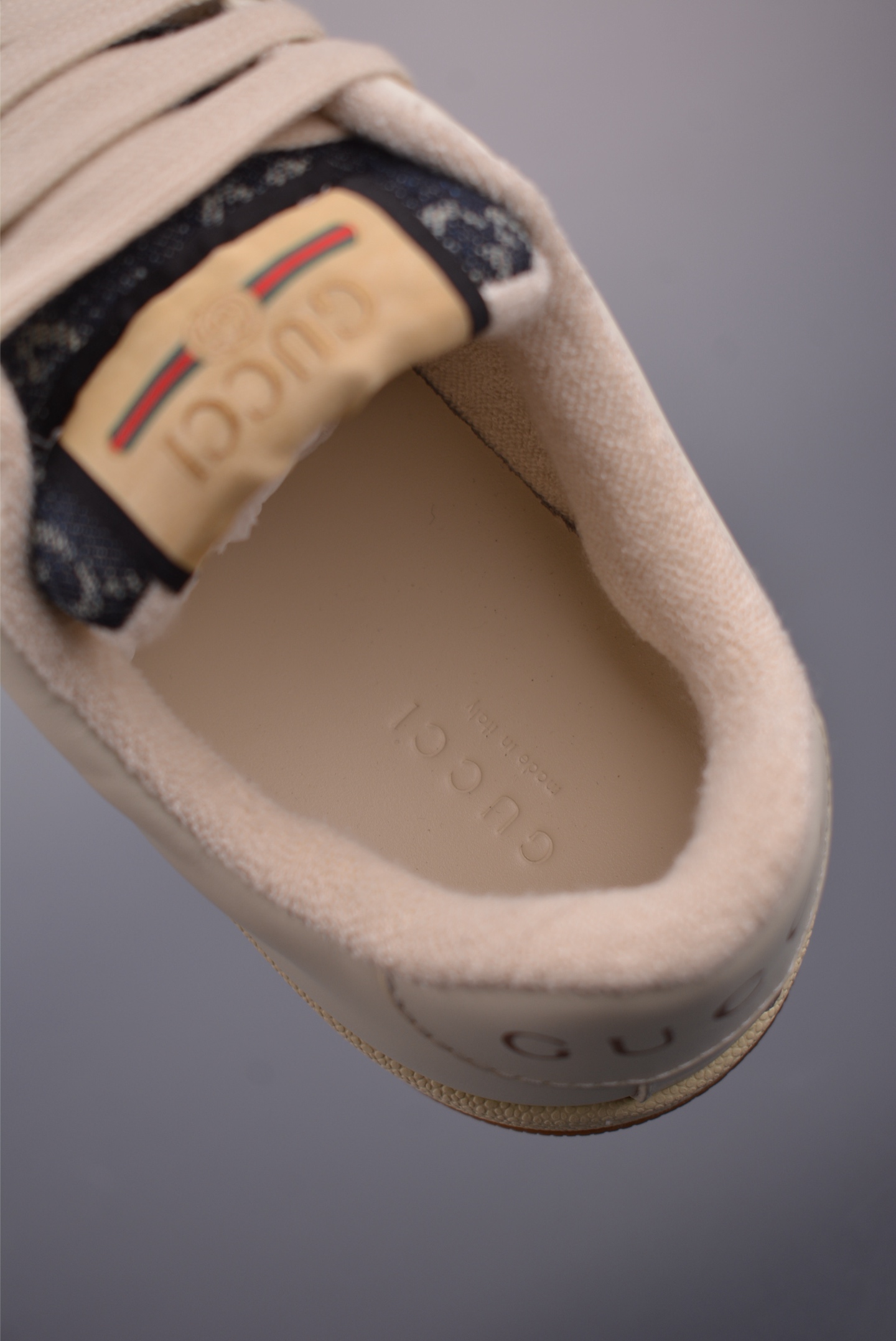 Gucci Screener Sneaker Dirty Effect Leather and Fabric GG 2936 9 i1759282187087 4859 0 8