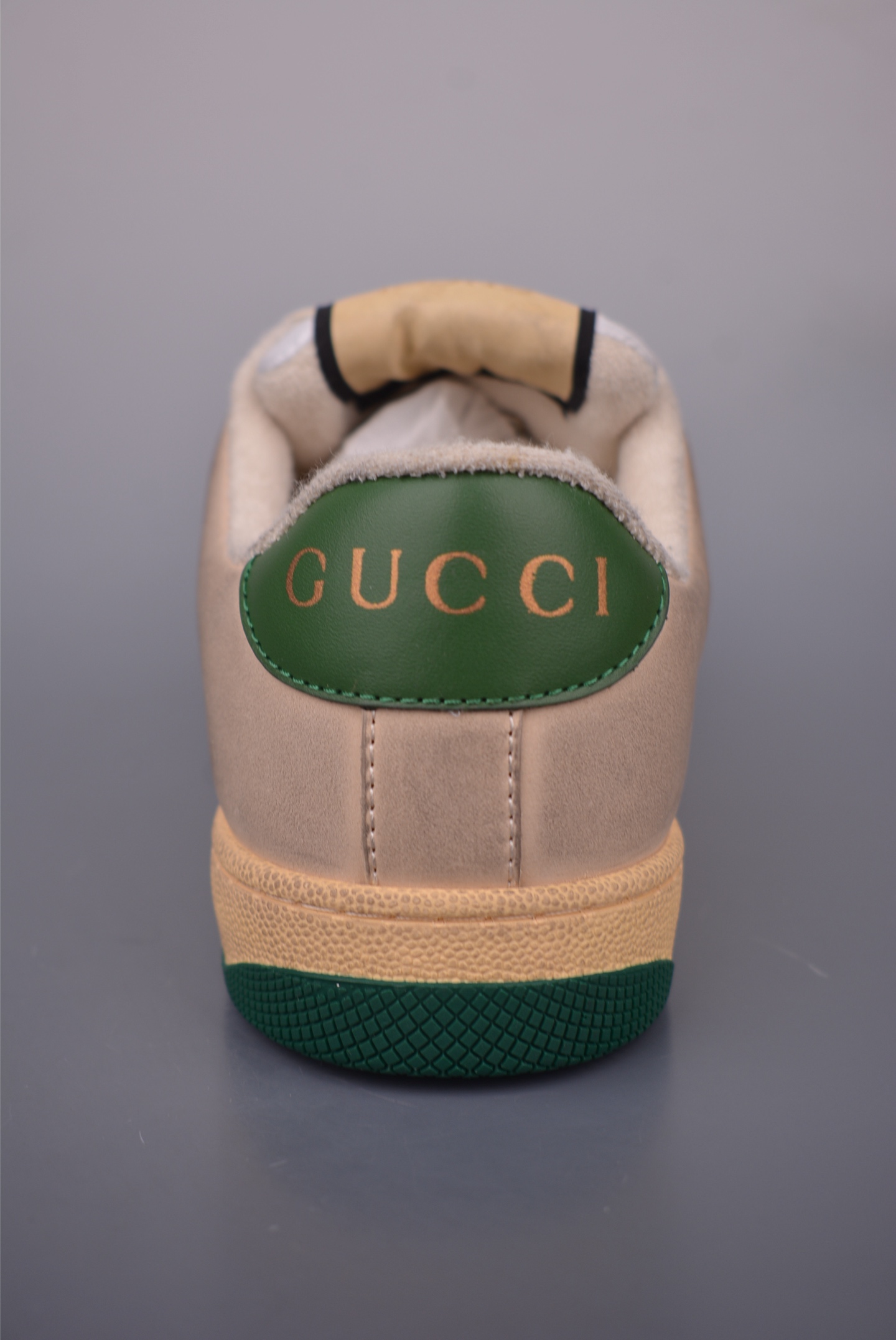 Gucci Screener Leather Sneakers for Women, Vintage Style, Beige and Green 5 i1759282465625 8101 0 3
