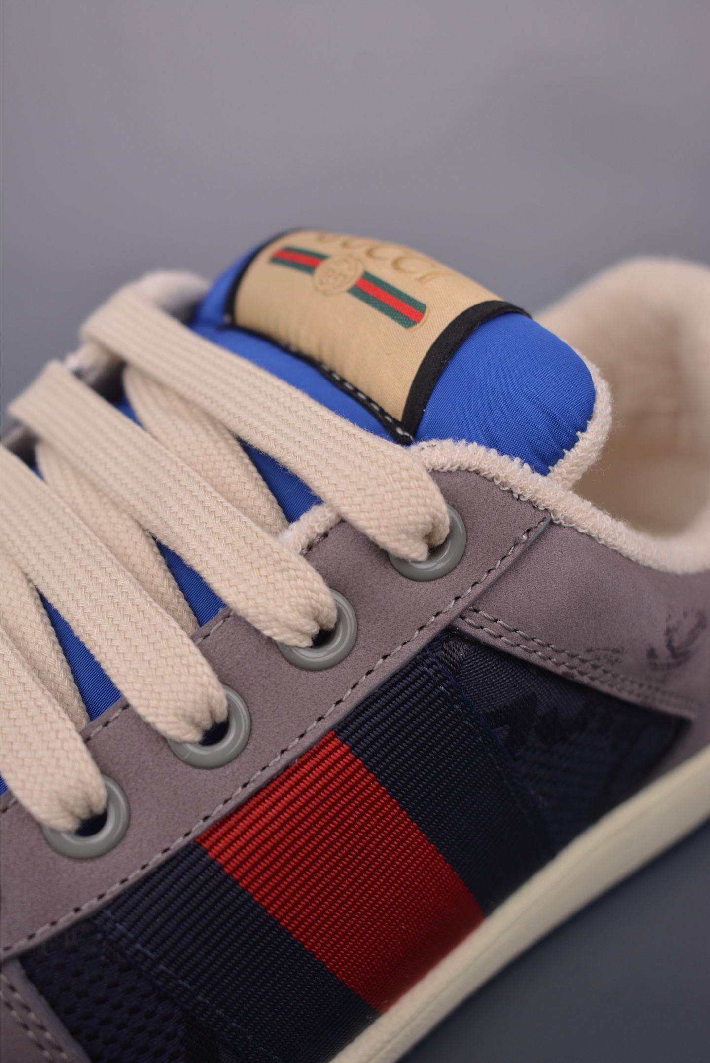Gucci Screener Sneaker Dirty Effect Leather Low Top Lace-up Unisex Shoes 7 i1759283174580 5805 0 6