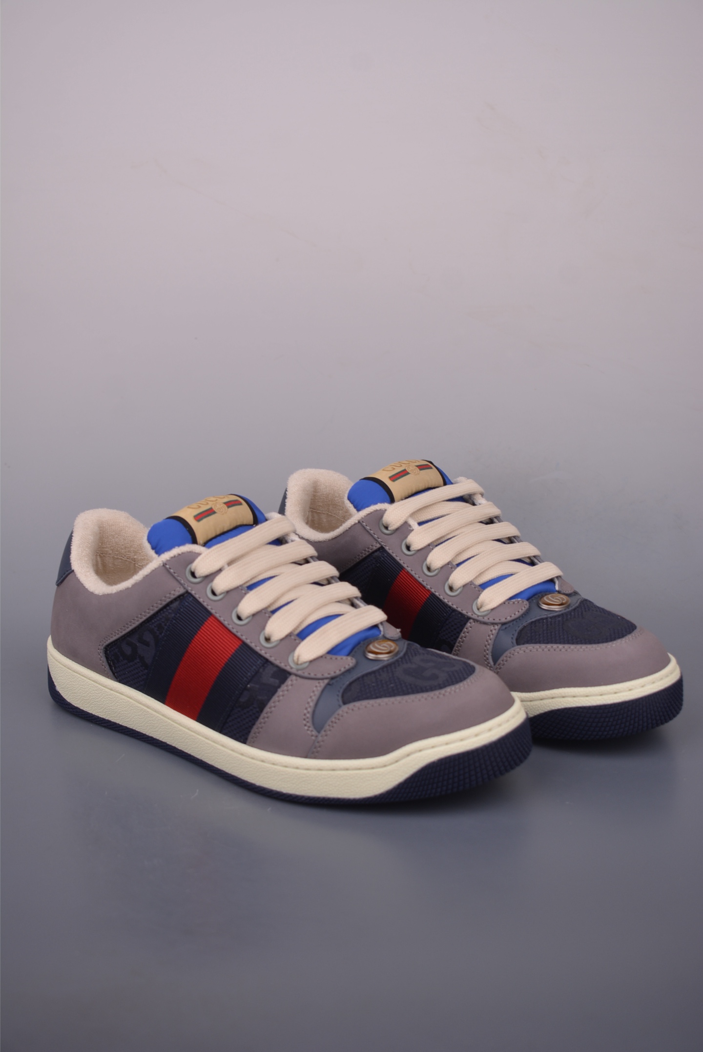 Gucci Screener Sneaker Dirty Effect Leather Low Top Lace-up Unisex Shoes 1 i1759283174598 1067 0 0