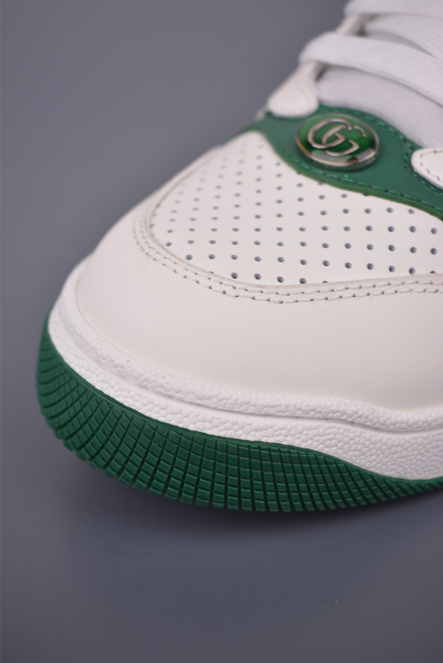 Gucci Screener Leather Sneaker with Green and Orange Web and Enamel Detail 6 i1759283223375 843 0 5