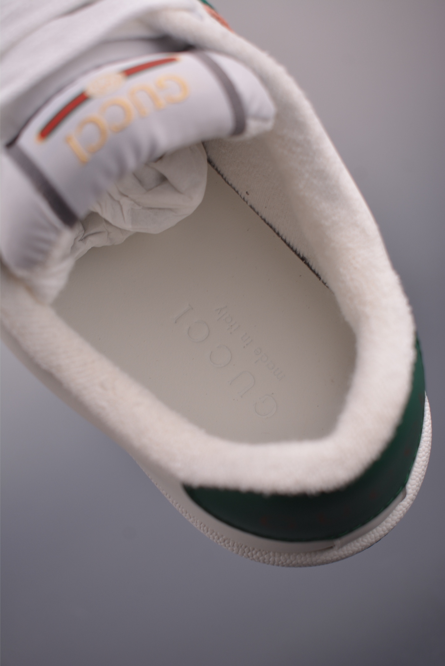 Gucci Screener Leather Sneaker with Green and Orange Web and Enamel Detail 9 i1759283232682 713 0 8