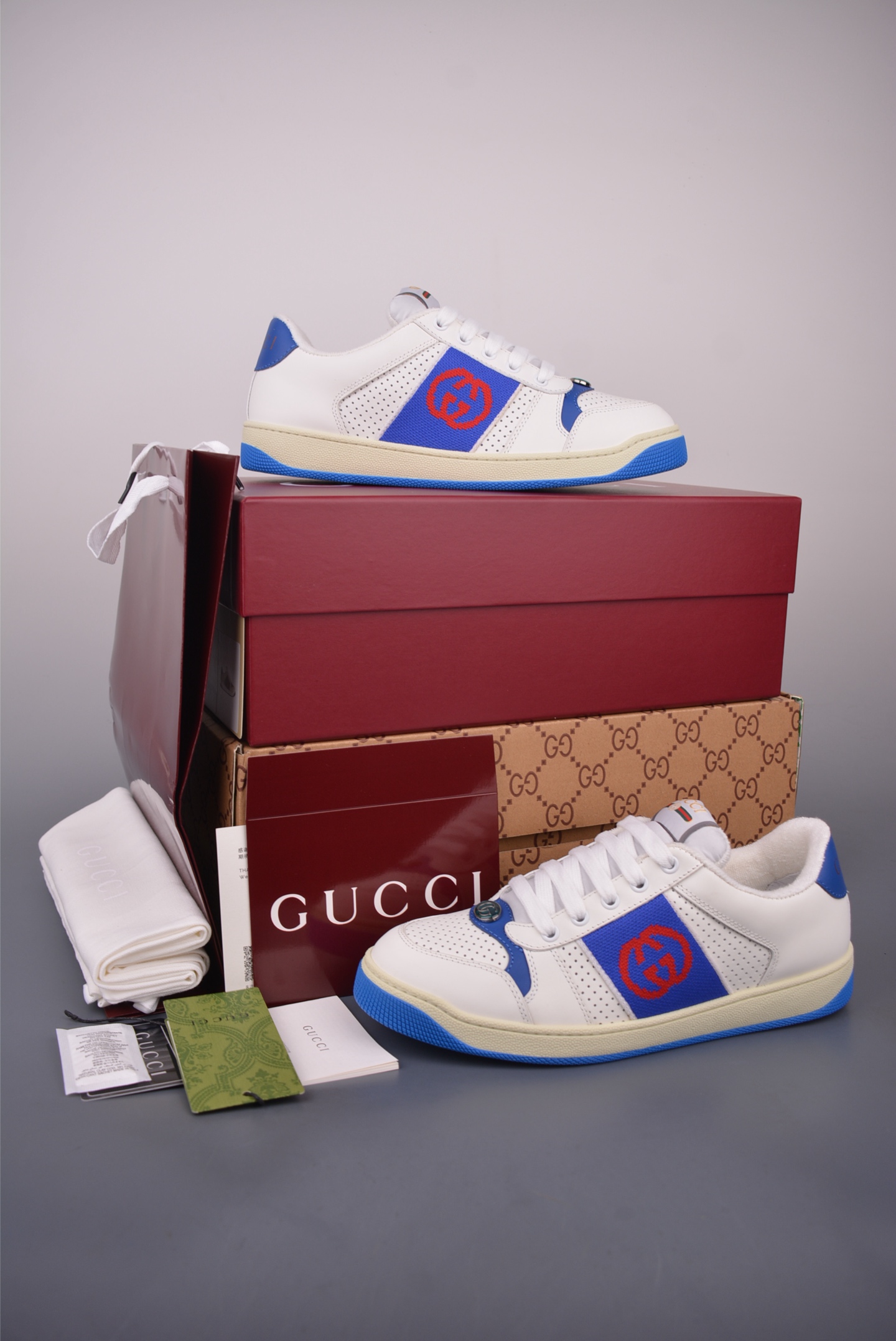 Gucci Screener Leather Sneaker With Interlocking G - Men's Athletic Shoe 6 i1759283493660 4794 0 4