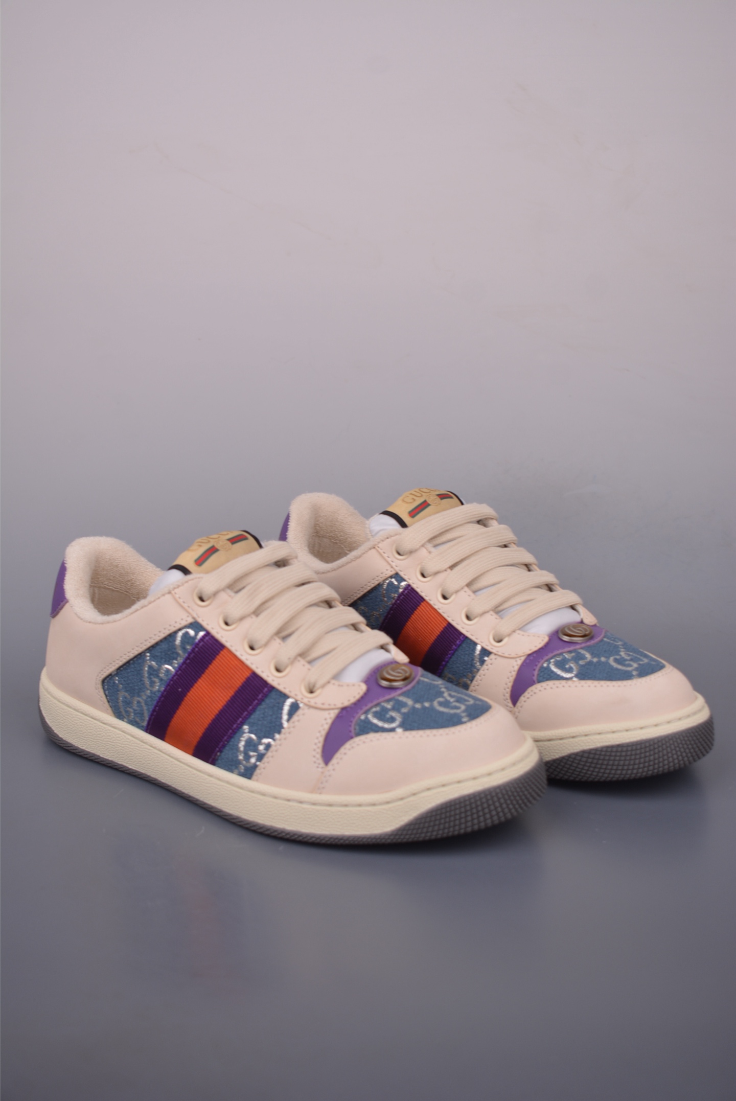 Gucci Screener Sneakers, Leather Trim, Iconic Striped Design, Fashion Forward Style