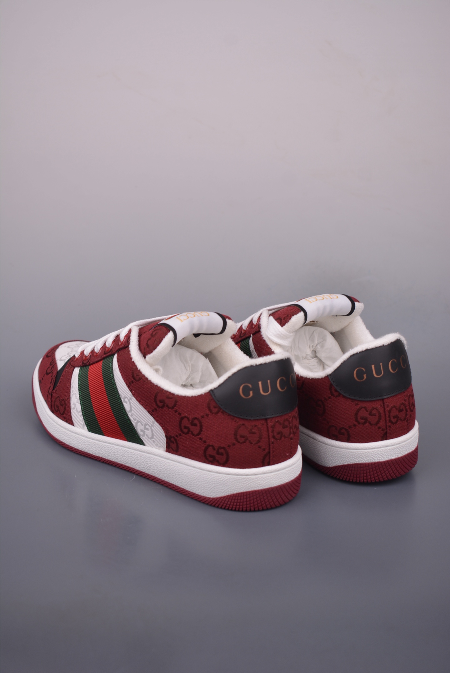 Gucci Screener Leather Sneakers - Burgundy and White, Iconic Style 2 i1759283746256 4350 0 1