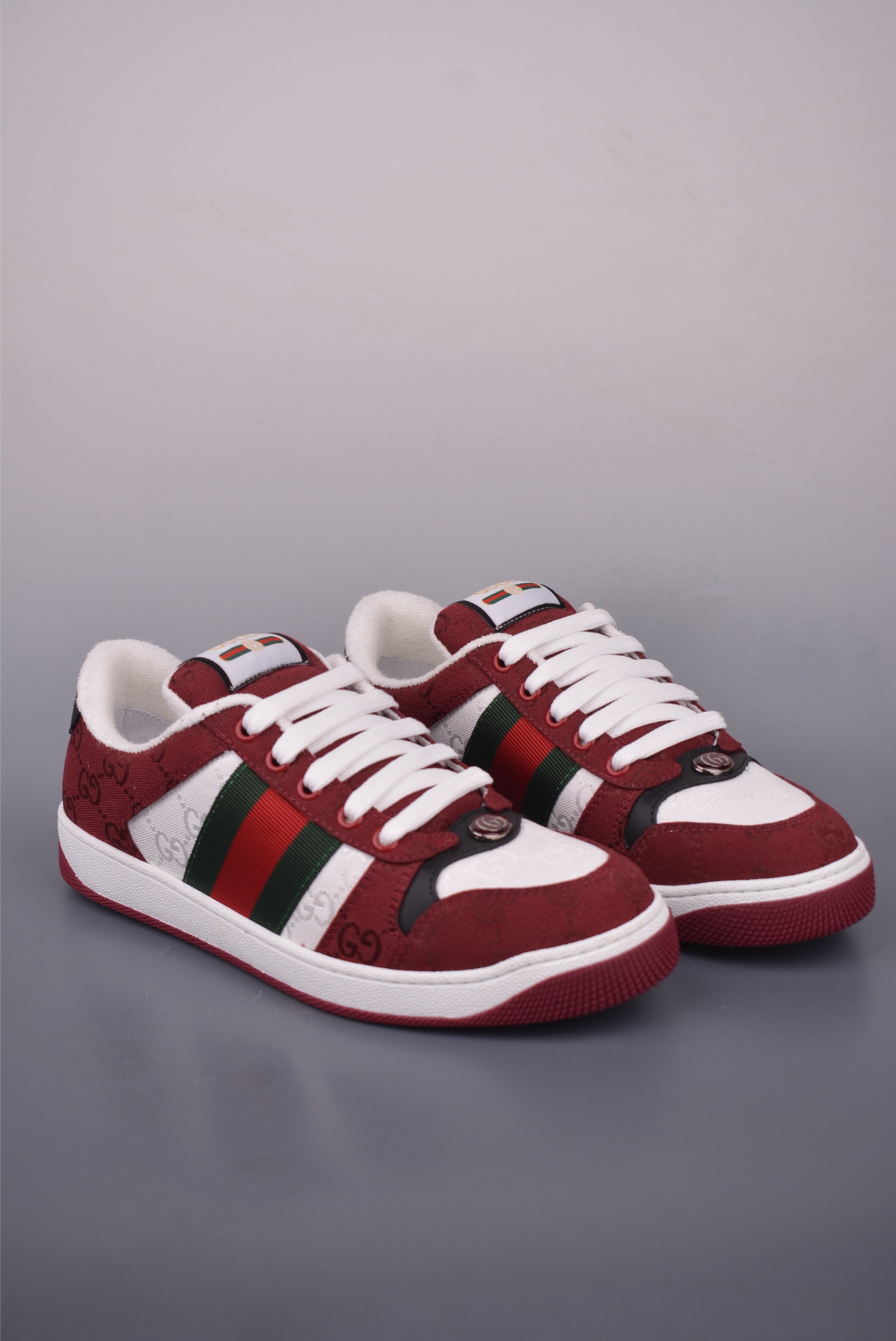 Gucci Screener Leather Sneakers - Burgundy and White, Iconic Style 1 i1759283746257 5159 0 0