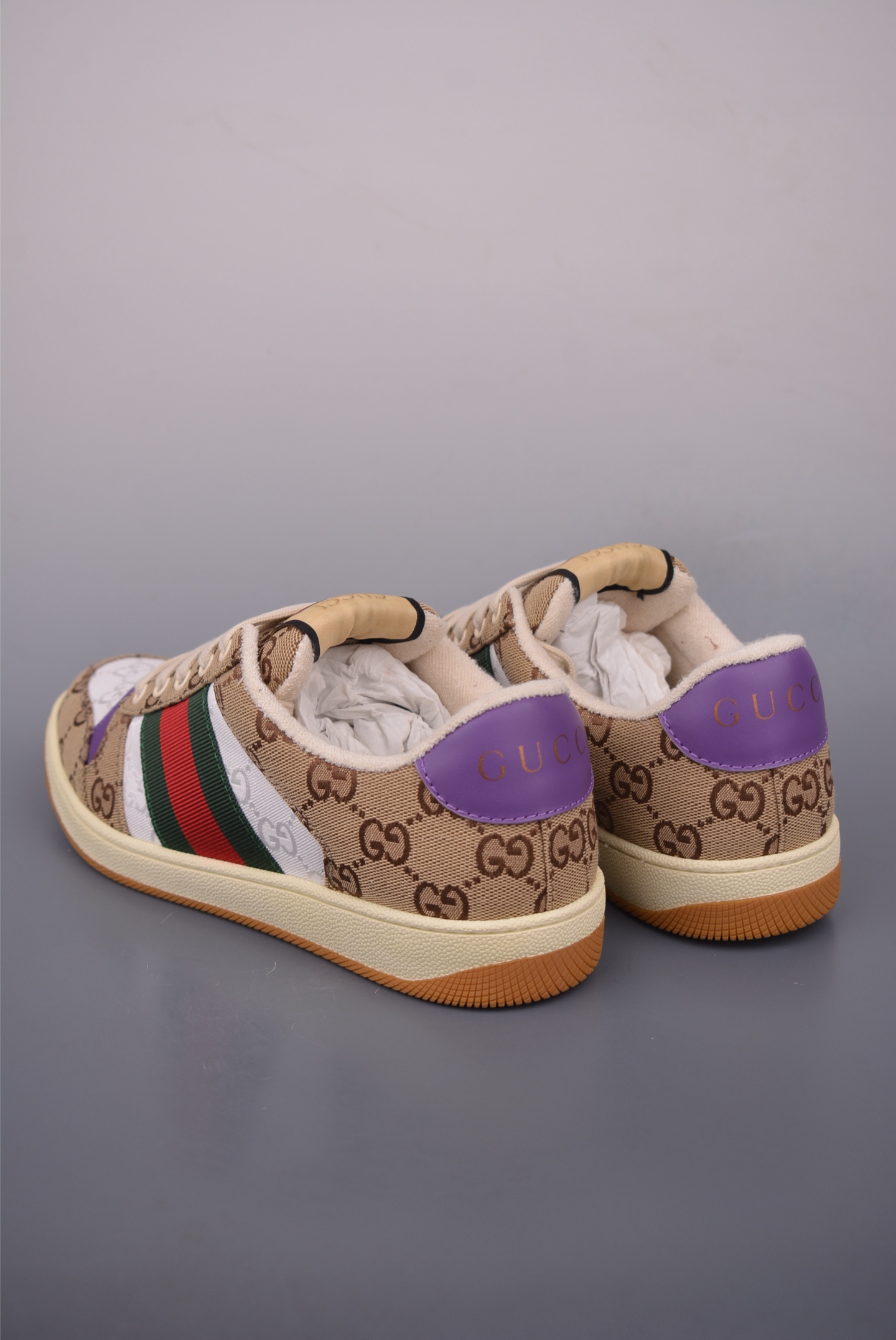Gucci Screener Sneakers, Distressed Leather Trim with Vintage Inspired Design 3 i1759283841314 8554 0 1