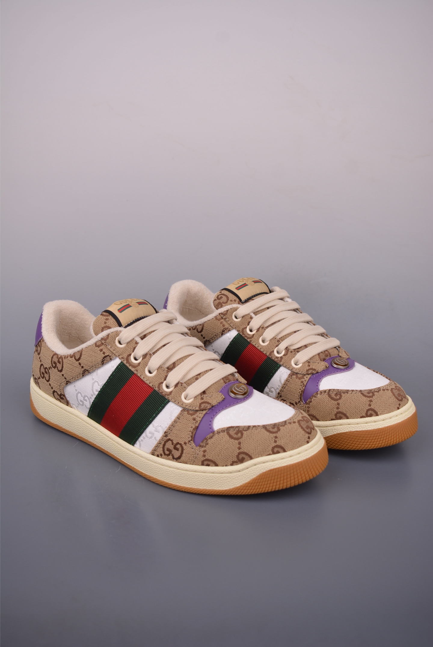 Gucci Screener Sneakers, Distressed Leather Trim with Vintage Inspired Design 2 i1759283845633 2859 0 0