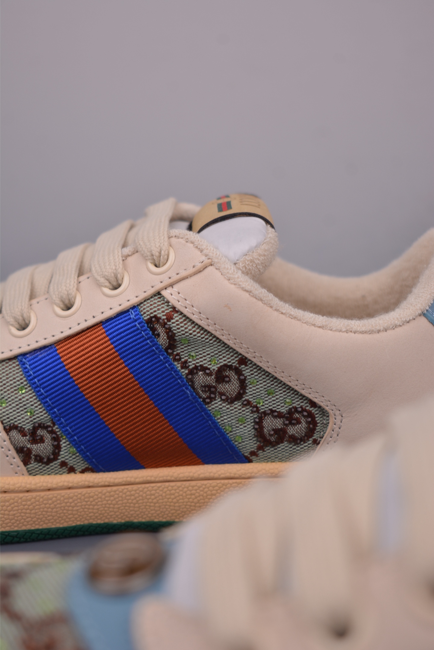 Gucci Screener Sneakers, Distressed Leather, Enamel Detail, and Iconic Striped Design 9 i1759283915183 6538 0 7