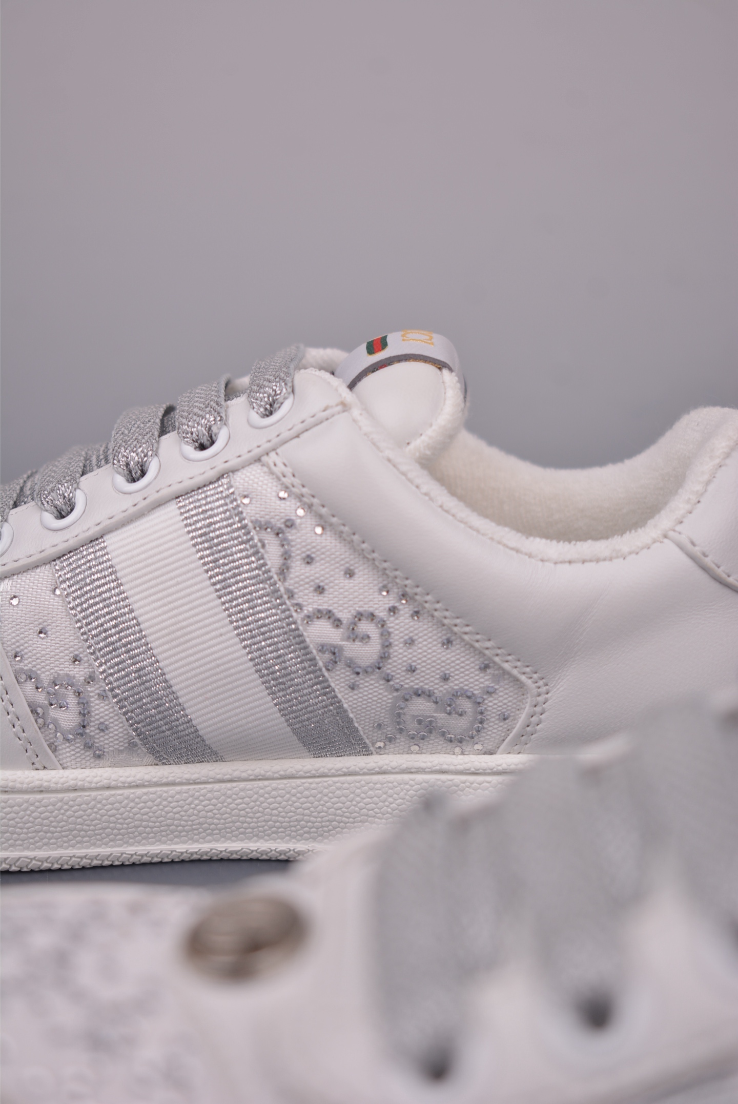 Gucci Screener Sneakers - White Leather, Enamel Buckle, Distressed Finish 9 i1759284021975 8357 0 7