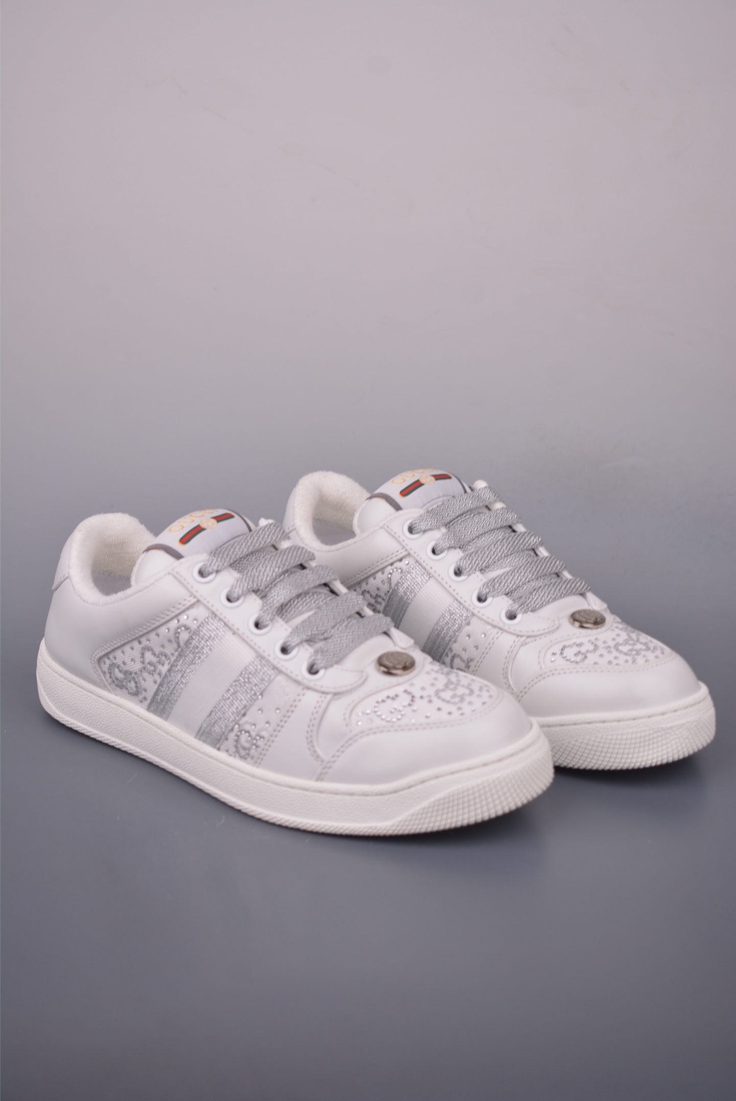 Gucci Screener Sneakers - White Leather, Enamel Buckle, Distressed Finish 2 i1759284025504 1571 0 0