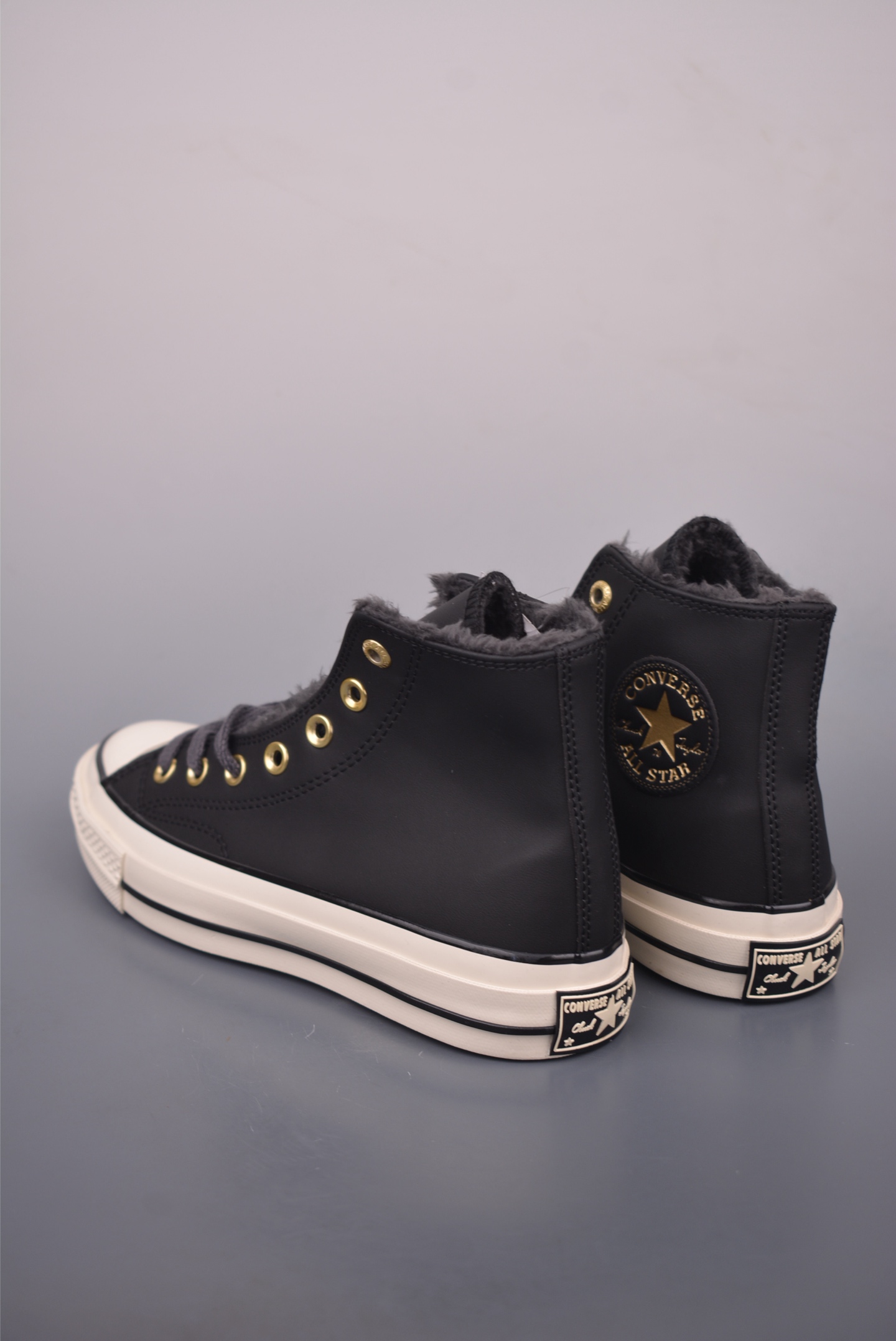 Converse Chuck 1970s Leather Fur-Lined High-Top Sneakers - Gold Accents 3 i1759622246265 8309 0 1