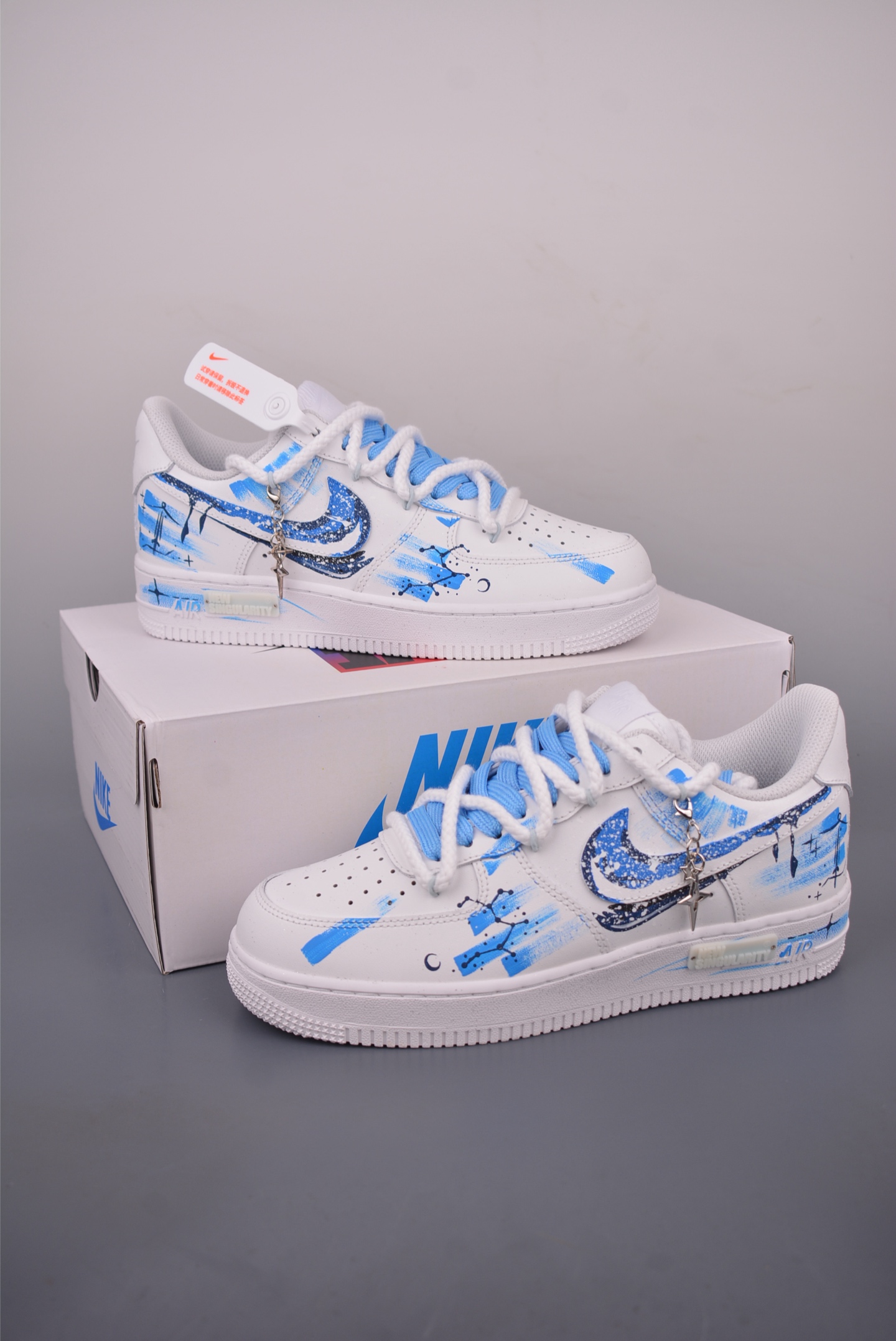 Nike Air Force 1 Low 'Zodiac' Custom White/Blue Men's Sneakers 5 i1759623944895 7354 0 4