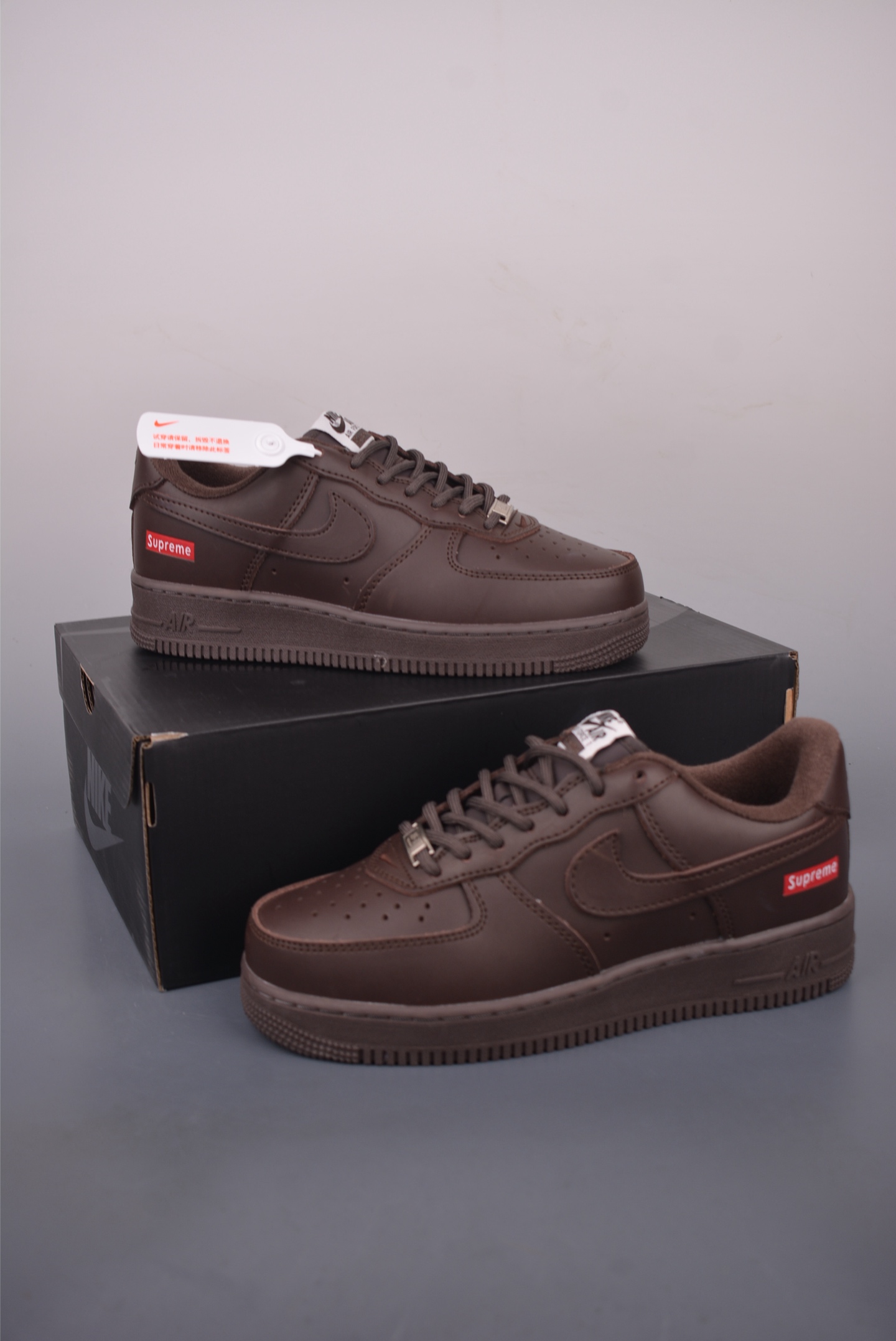 Nike Air Force 1 Low Brown Leather Sneakers with Supreme Detail -CU9225 6 i1759624816366 1902 0 4