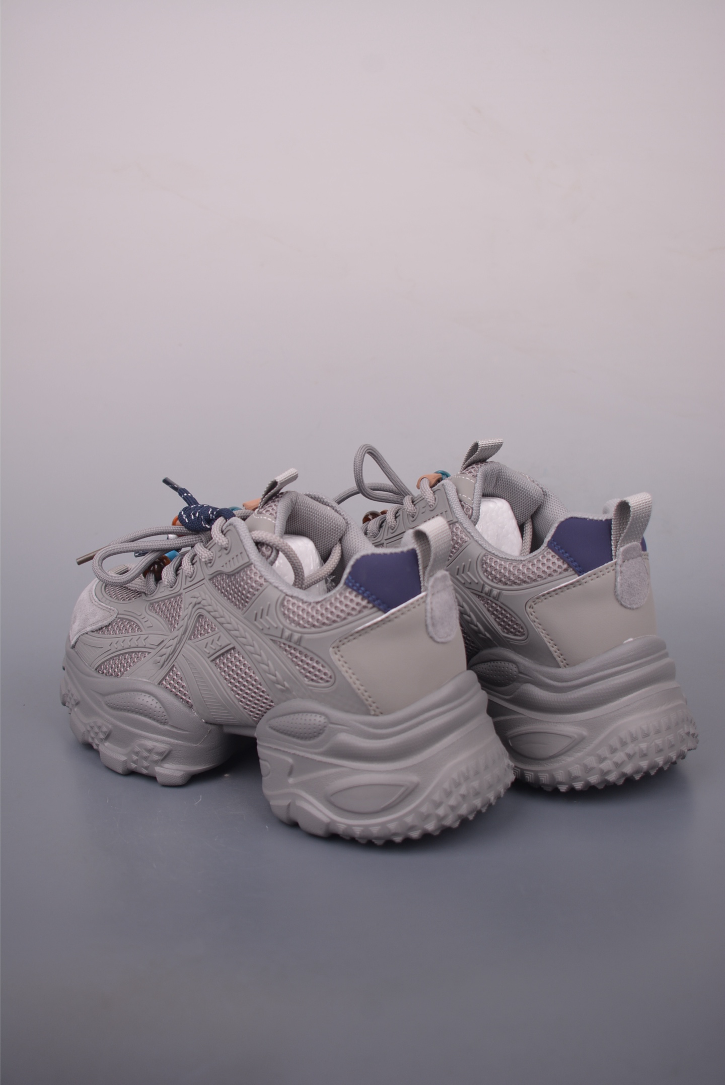 Chunky Low Platform Sneakers, Breathable Mesh, Stylish Look,Gray, Size 35-40 3 i1760055113744 6194 0 1