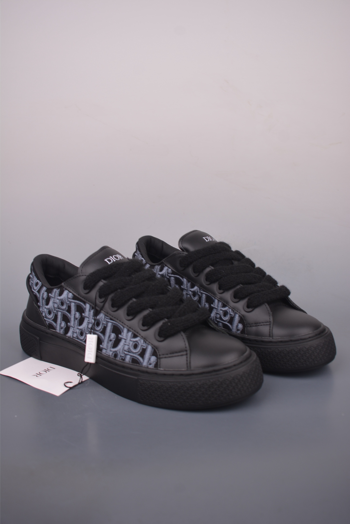 Dior B33 Men's Black Mohair Knit Sneakers, Size 38-45