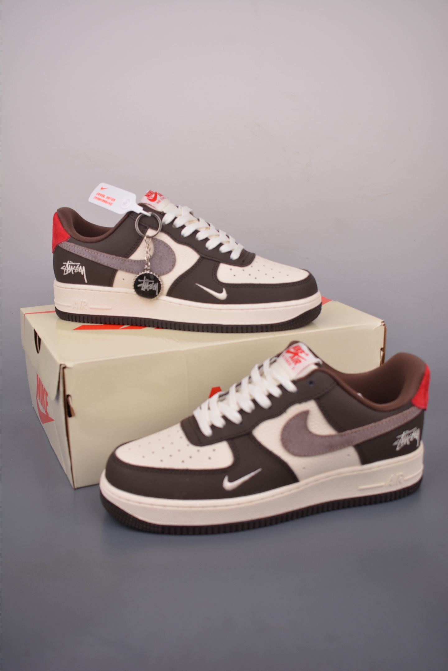 Nike Air Force 1 Low Stussy Fossil Sneakers, Men's Fashionable and Stylish Shoes 6 i1760312759840 1816 0 4