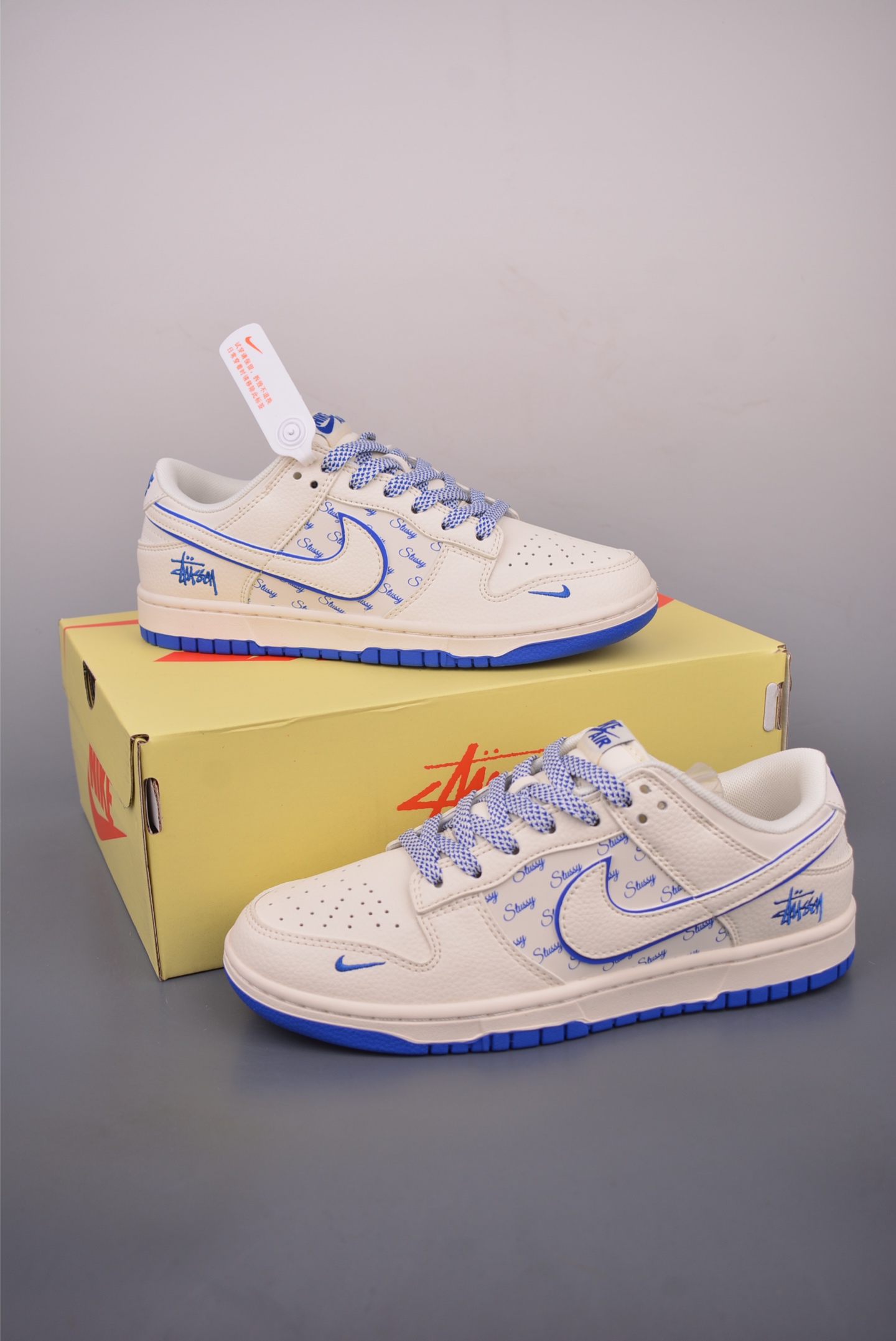 Nike SB Dunk Low Stussy Cream Blue Sneakers, Premium Leather, All Sizes 6 i1760527607180 231 0 4
