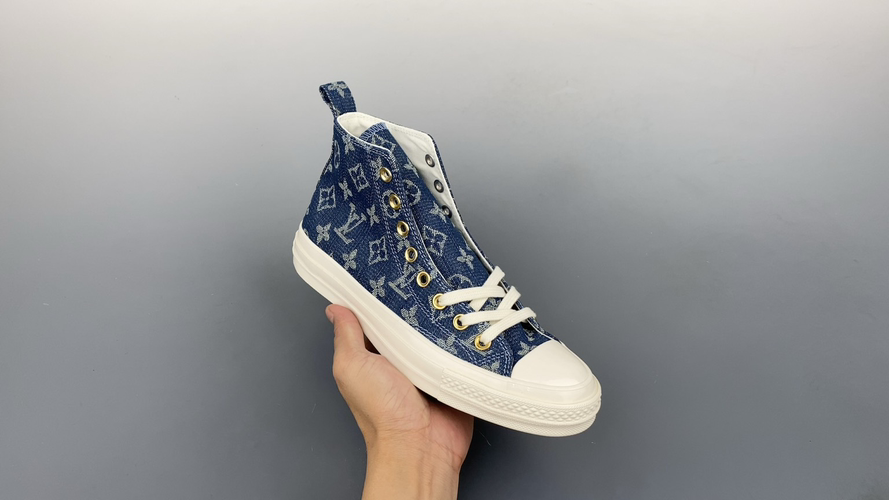 Converse X Louis Vuitton Custom 1970s Denim Blue High-Top Sneakers
