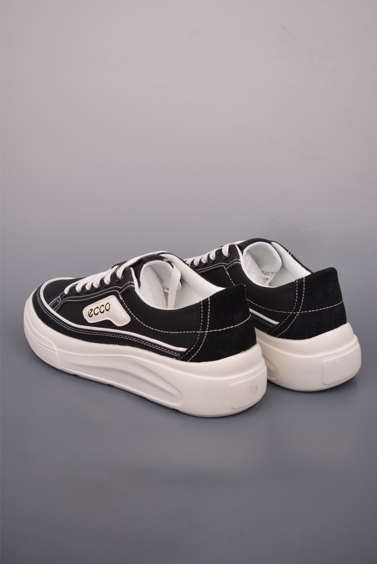 Ecco Men's 2025 Lightweight Leather Sneakers - Black/White 3 i1760694746773 7891 0 1